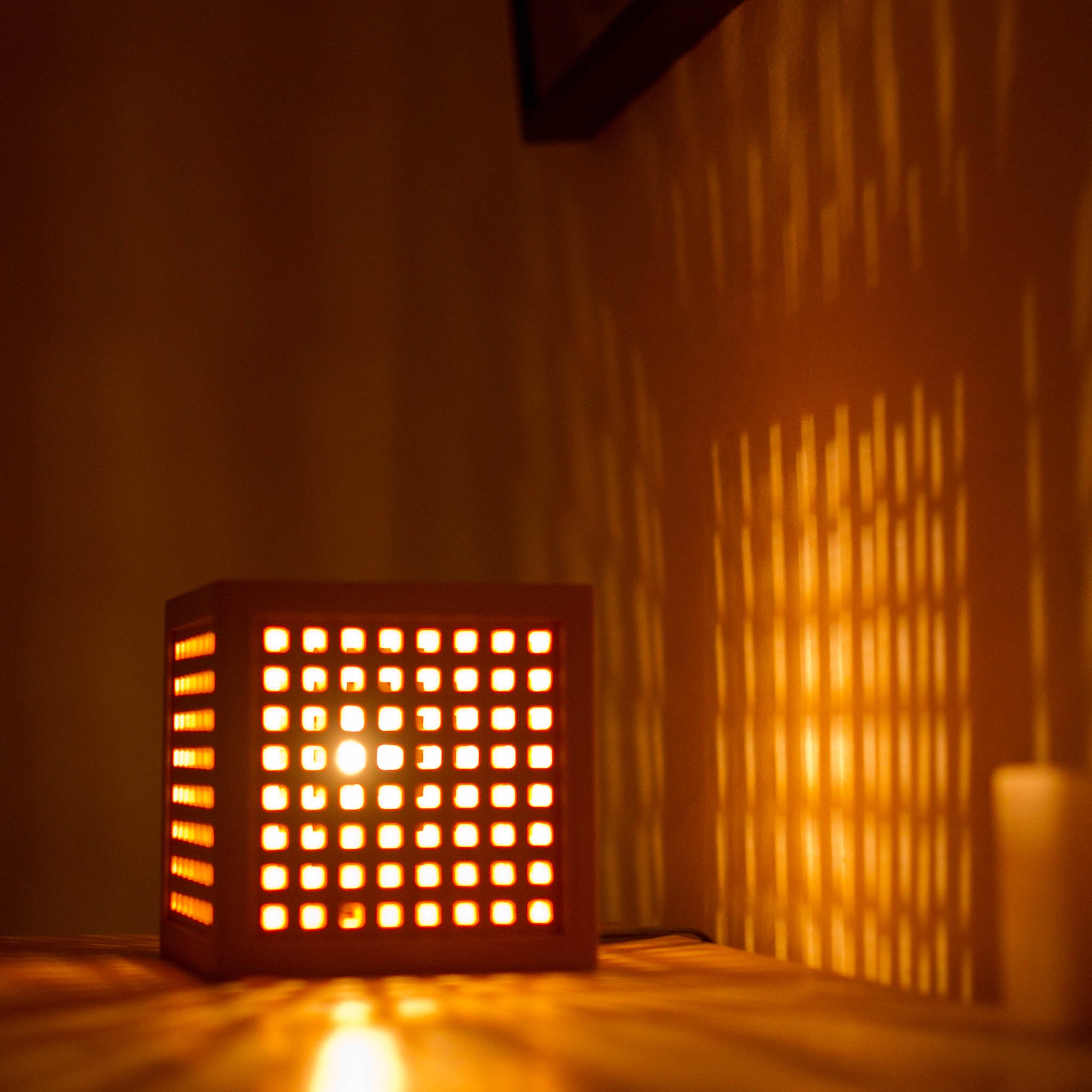 組子細工 テーブルランプ | ひかりの小箱2 | 木のあかり