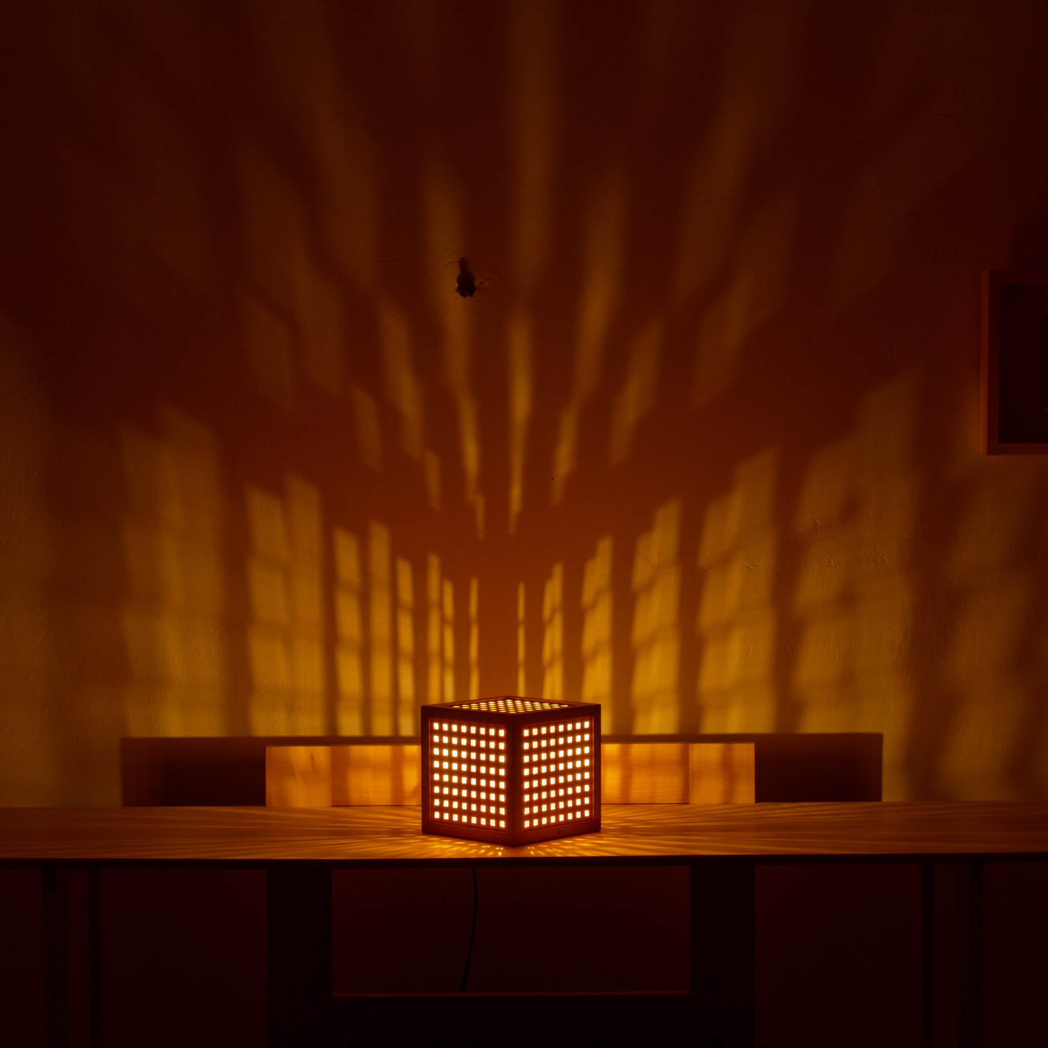 組子細工 テーブルランプ | ひかりの小箱2 | 木のあかり