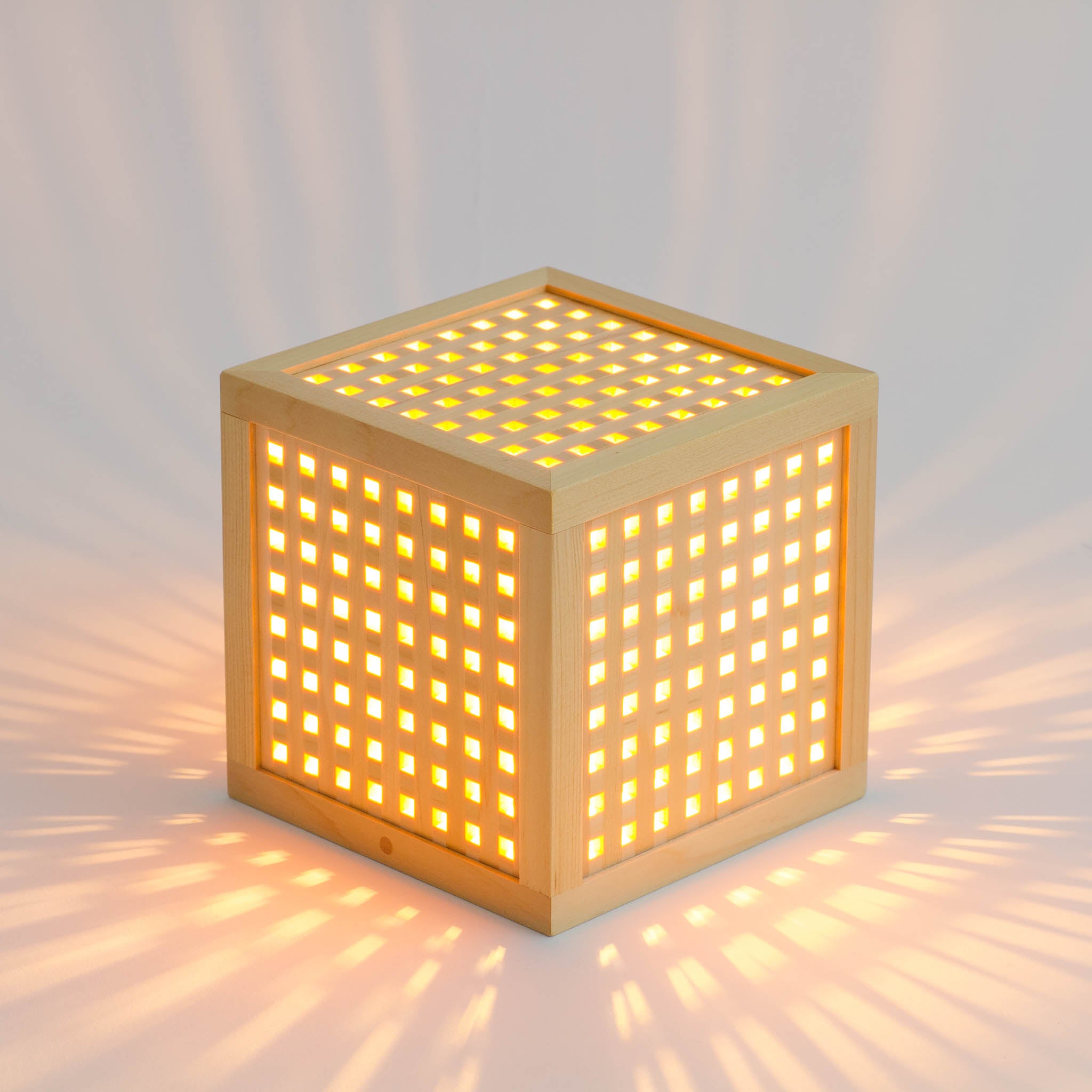 組子細工 テーブルランプ | ひかりの小箱2 | 木のあかり