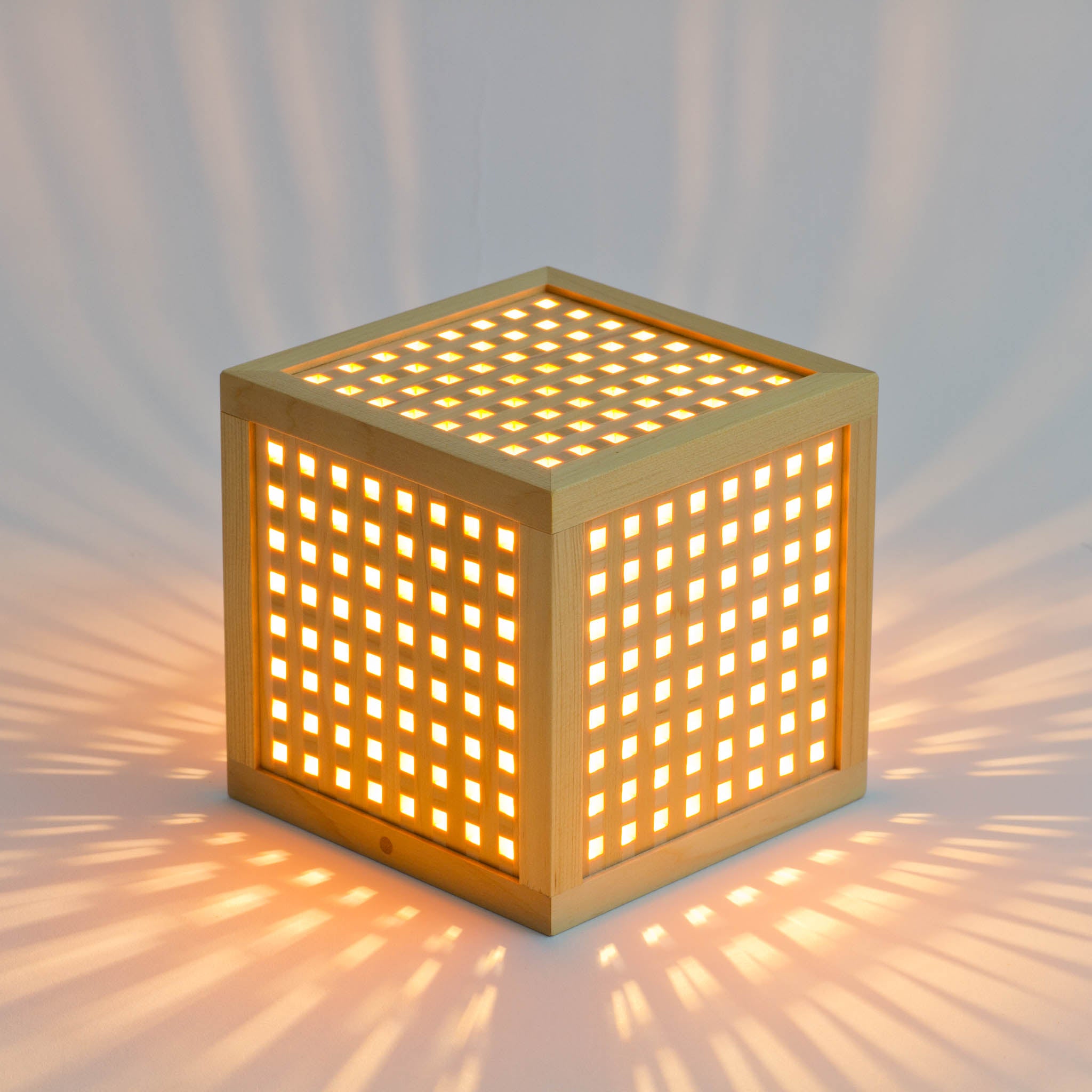 組子細工 テーブルランプ | ひかりの小箱2 | 木のあかり