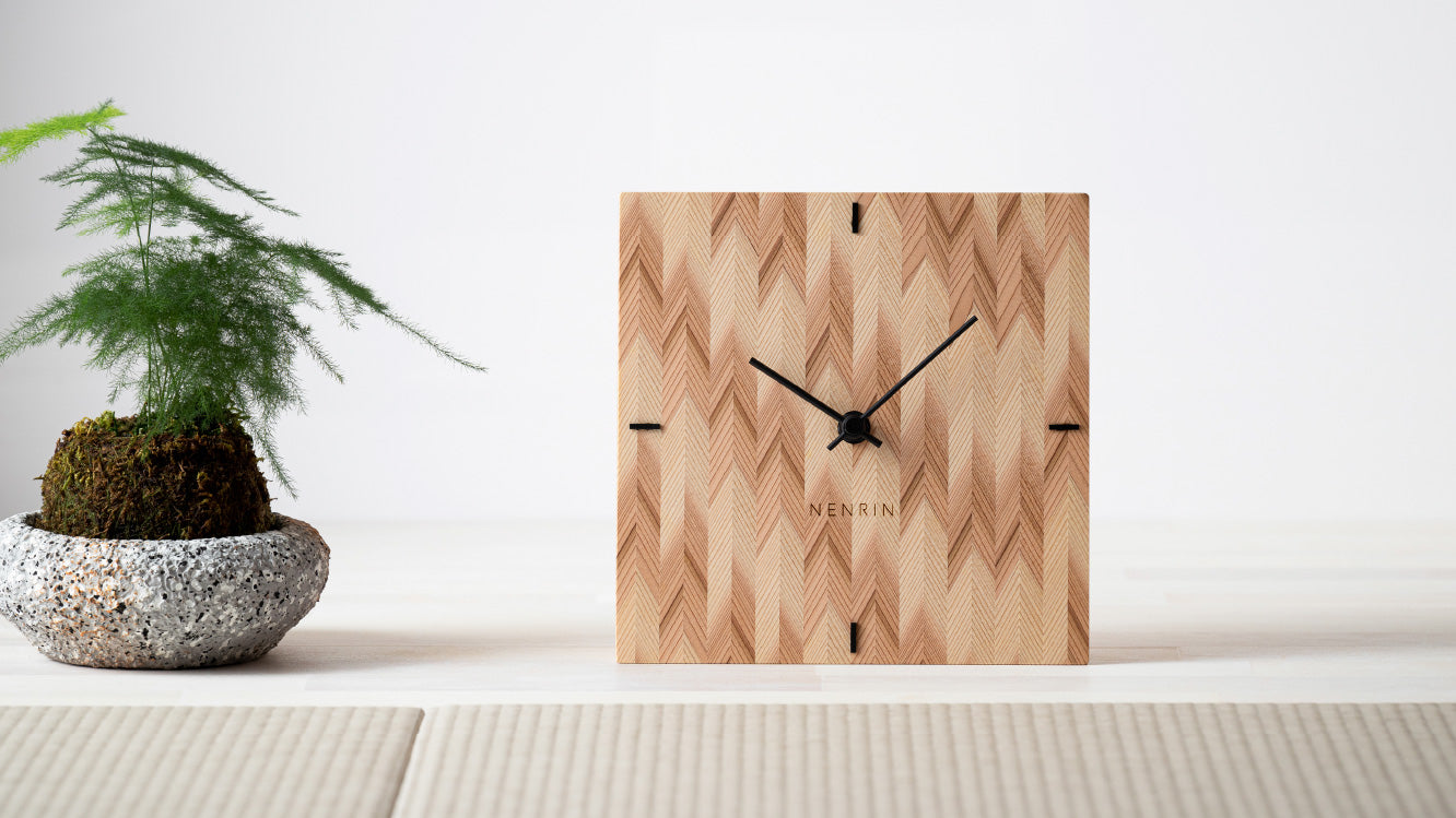 木工製品 時計 | NENRIN CLOCK 175 | 矢絣 | ミマツ工芸