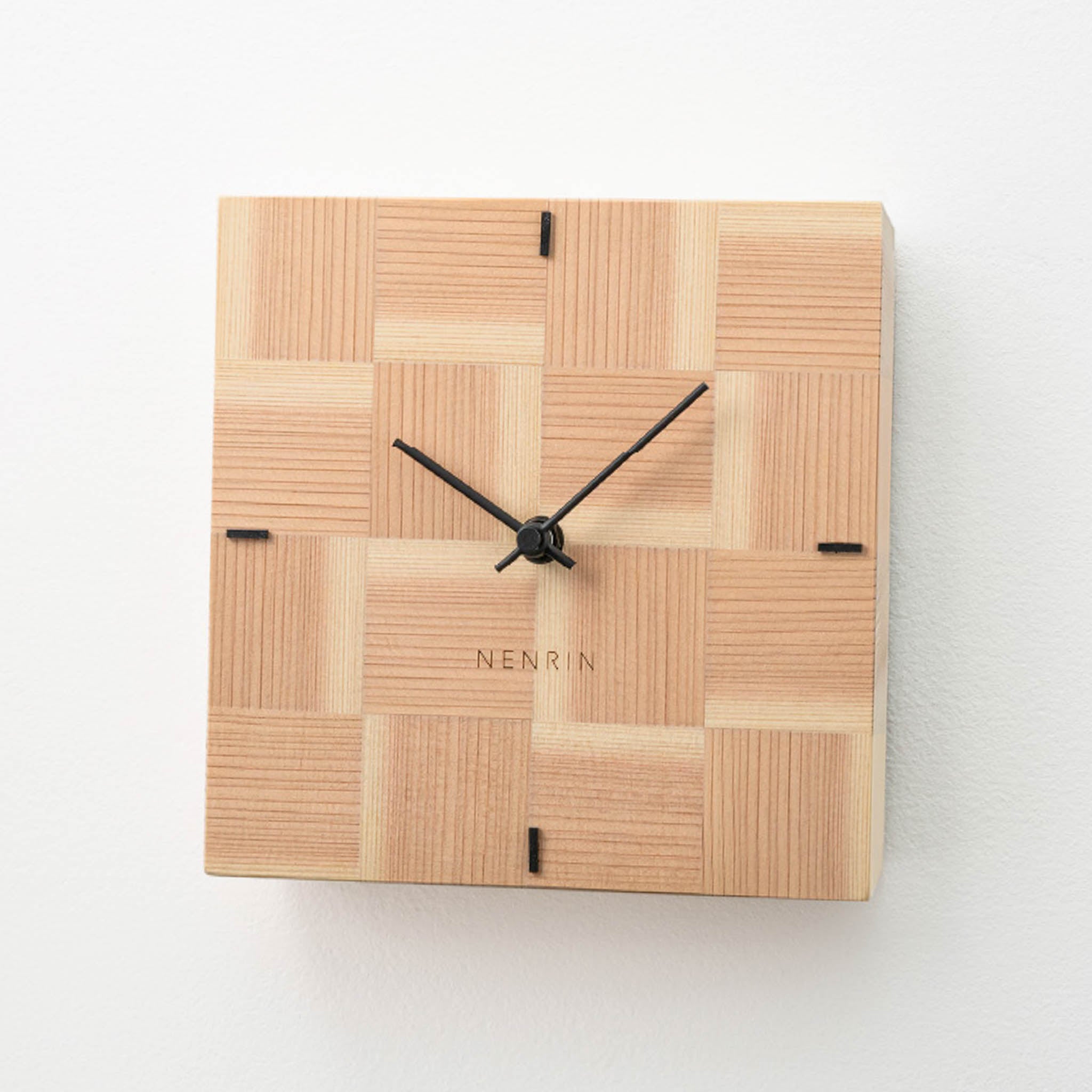 木工製品 時計 | NENRIN CLOCK 175 | 市松 | ミマツ工芸