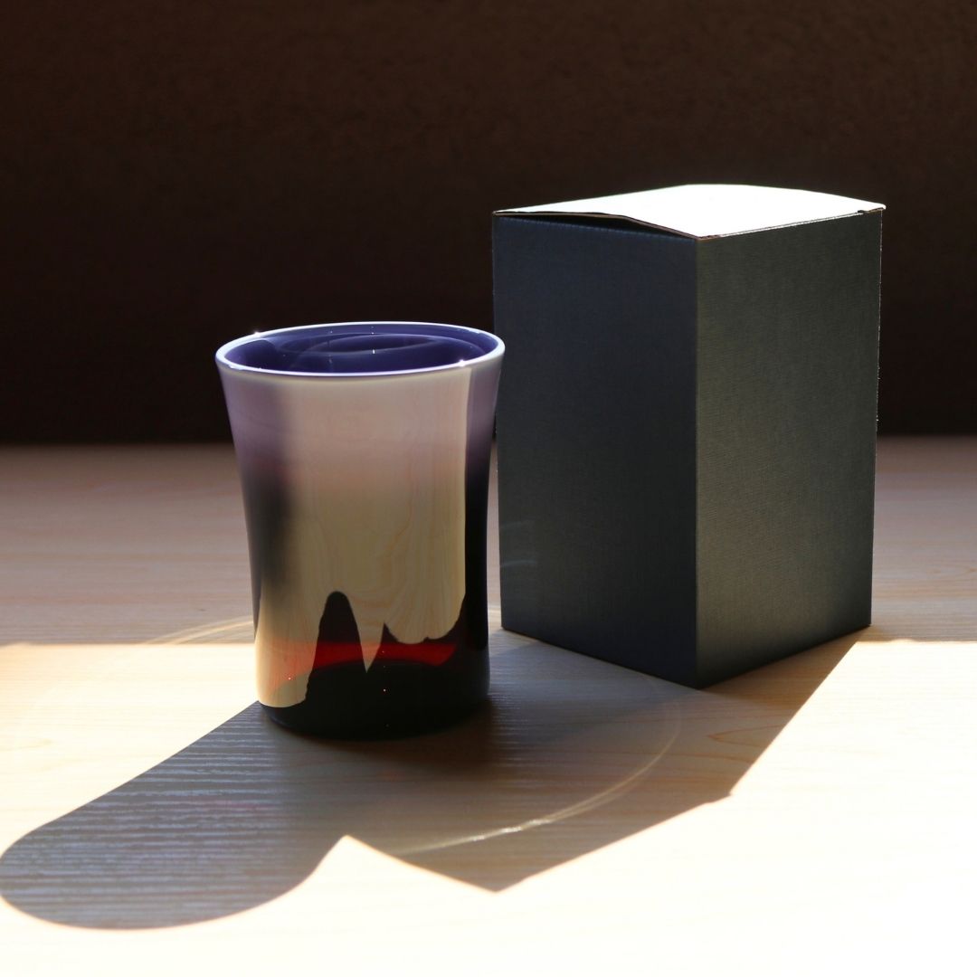 焼酎グラス | Hotto-G 耐熱燿変ガラス | アンバー | 能登島ガラス工房