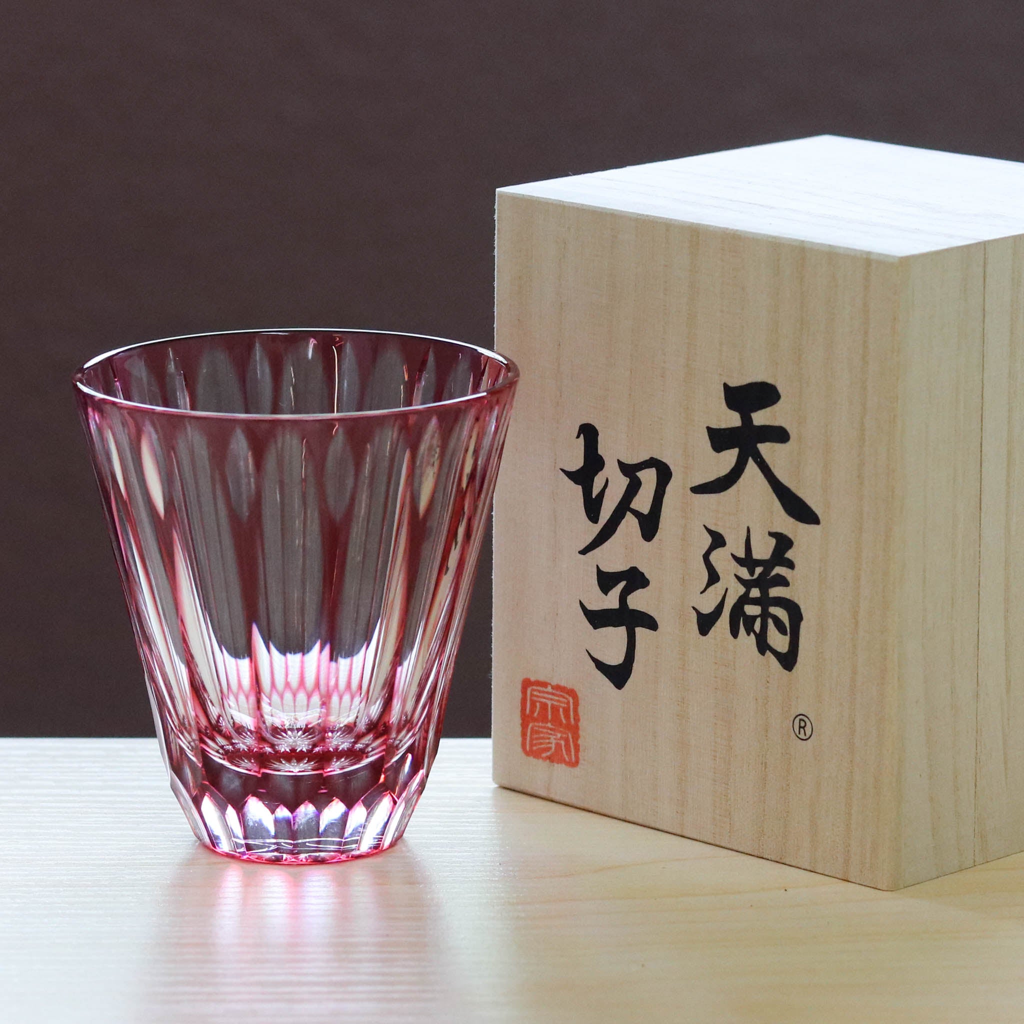 天満切子 フリーグラス | 雫 | 金赤 | 天満切子株式会社