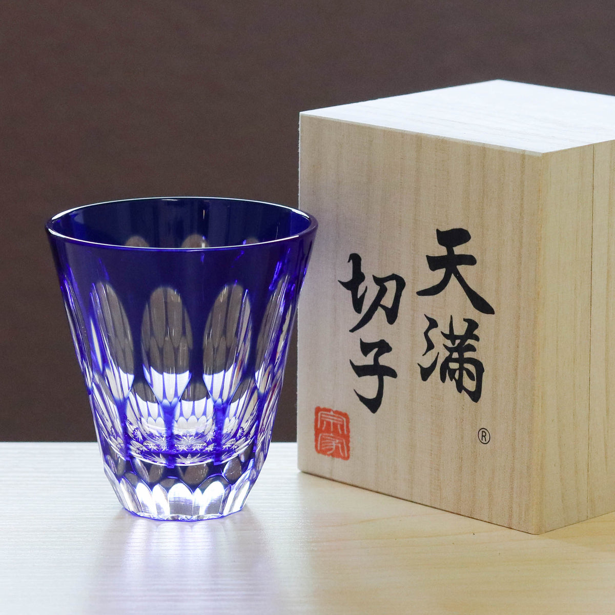 天満切子 フリーグラス | 二玉 | 青 | 天満切子株式会社