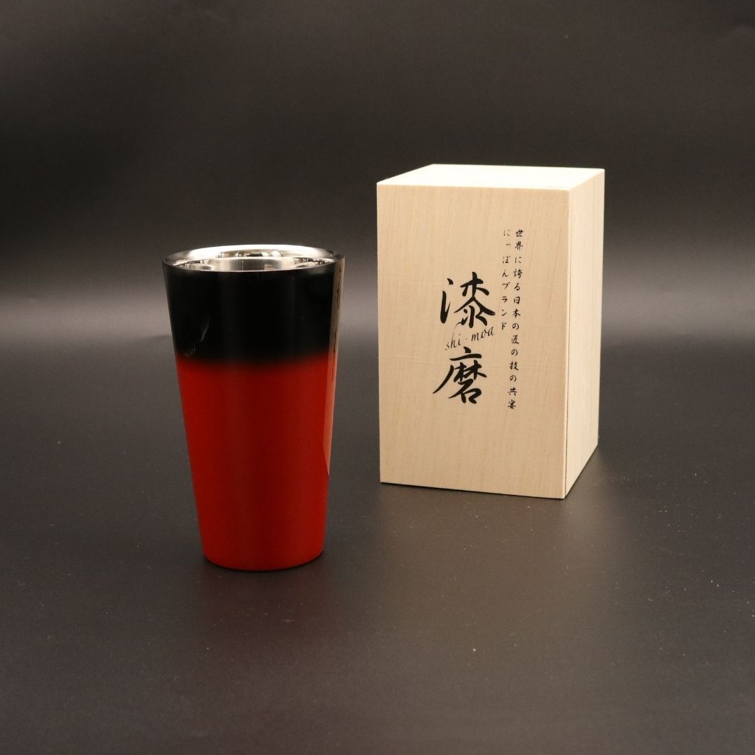 山中塗 カップ | 漆磨 | 赤彩 2重ストレートカップ | ウチキ
