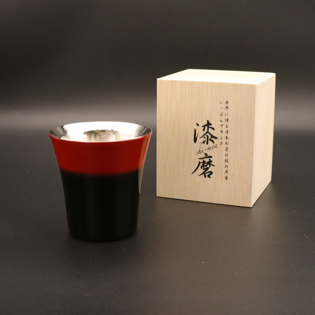 山中塗 カップ | 漆磨 | 黒彩 2重バーボンカップ | ウチキ