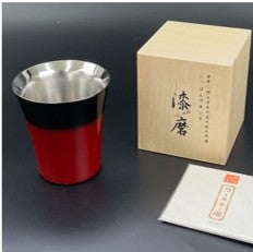山中塗 カップ | 漆磨 | 赤彩 2重バーボンカップ | ウチキ