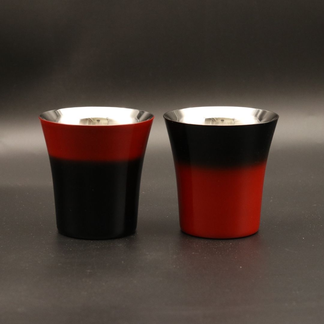 山中塗 カップ | 漆磨 | 赤彩 2重バーボンカップ | ウチキ