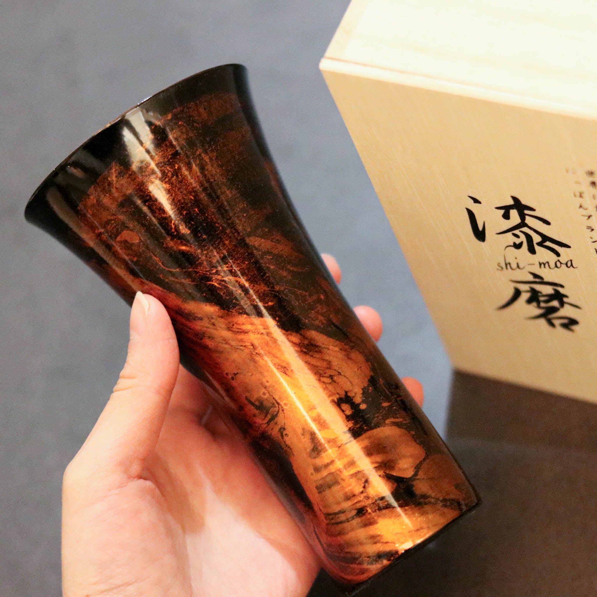 山中塗 カップ | 白檀 シングル L | 黒 | ウチキ