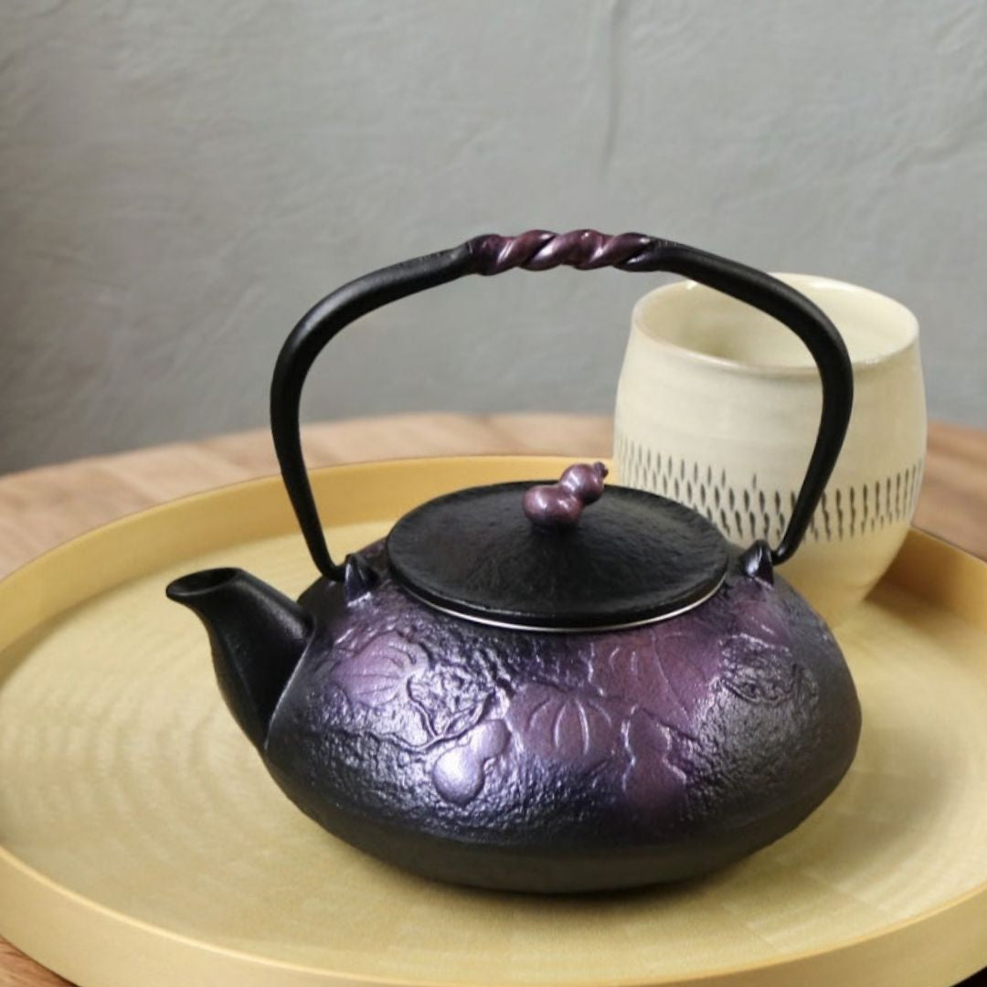 南部鉄器 鉄瓶 急須|ひさご 0.5L|紫|及富