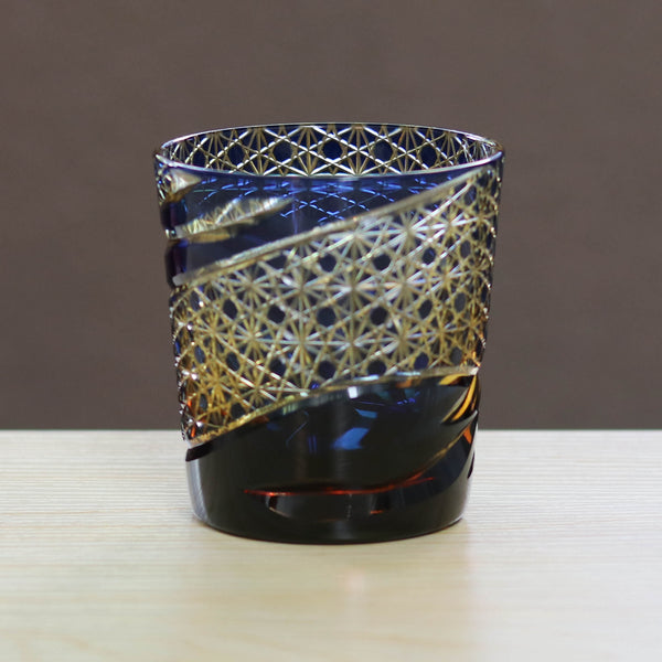 小樽切子 オールドグラス | 雅 | 瑠璃琥珀 | 深川硝子工芸 - 日本工芸 