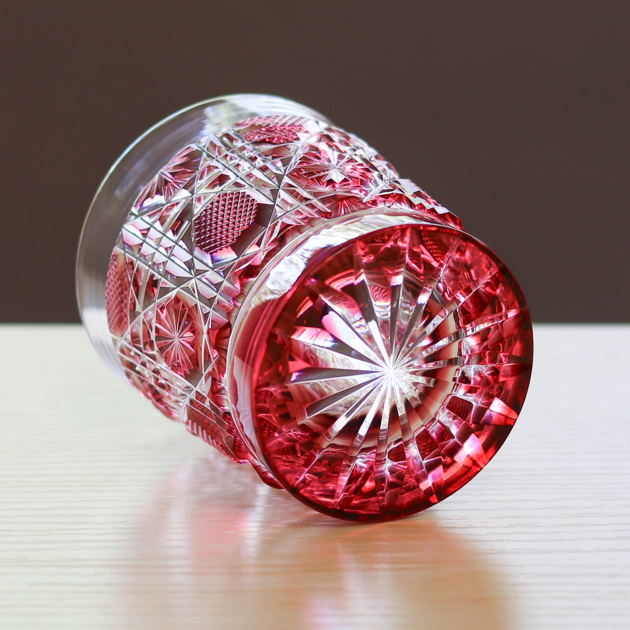 薩摩切子 ロックグラス | オールド | 金赤 | 薩摩びーどろ工芸