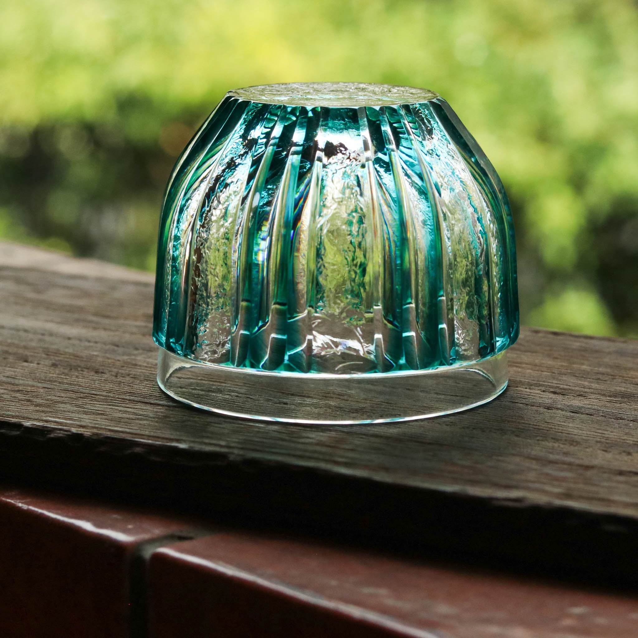 薩摩切子 にかわ猪口 | 緑 | 薩摩びーどろ工芸