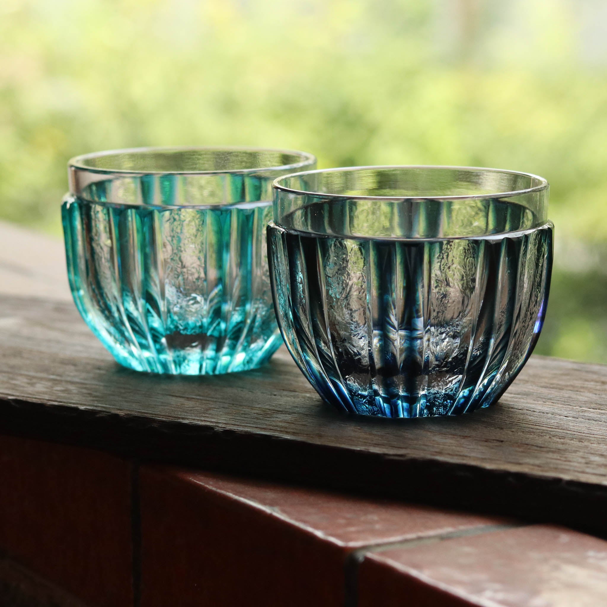 薩摩切子 にかわ猪口 | 藍 | 薩摩びーどろ工芸