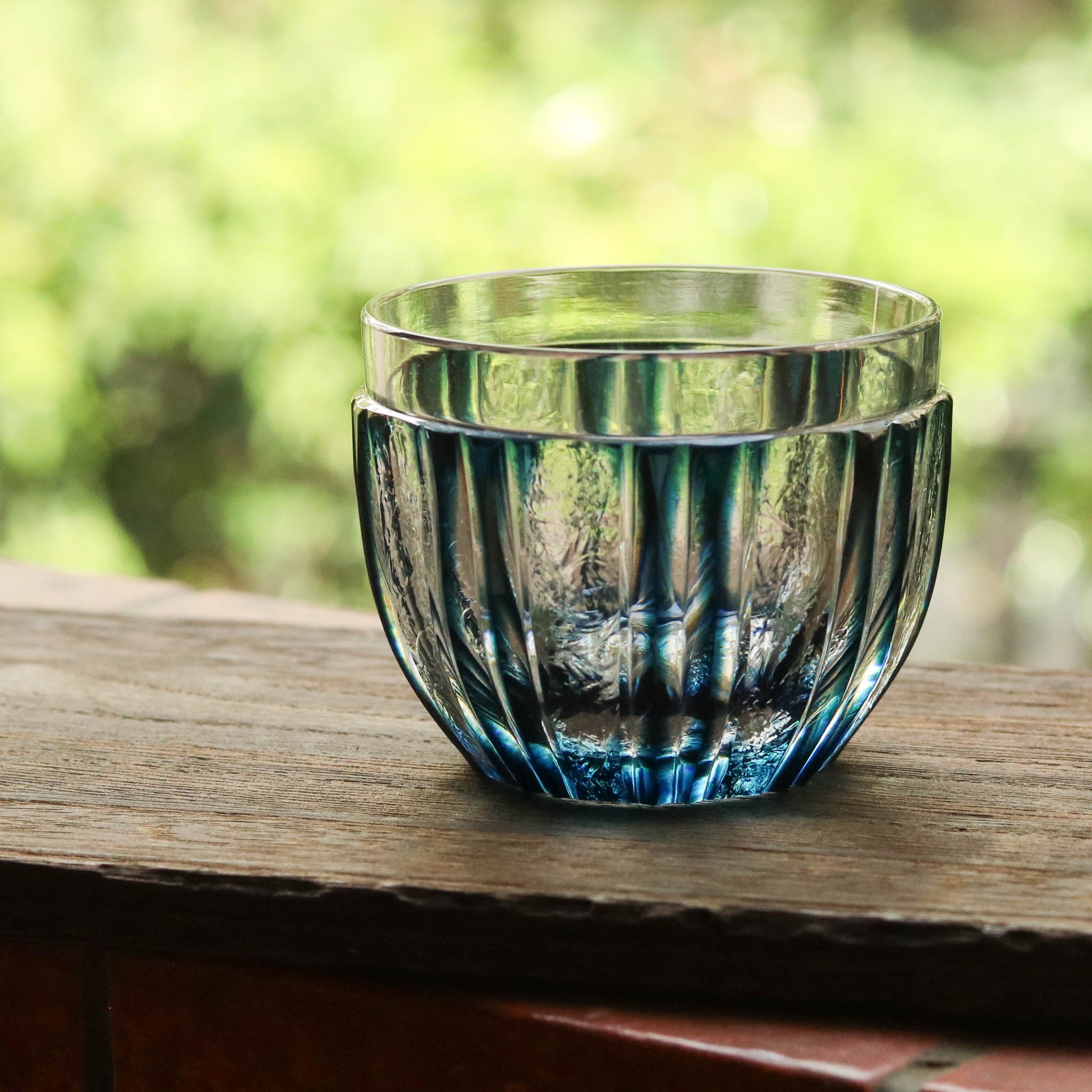 薩摩切子 にかわ猪口 | 藍 | 薩摩びーどろ工芸