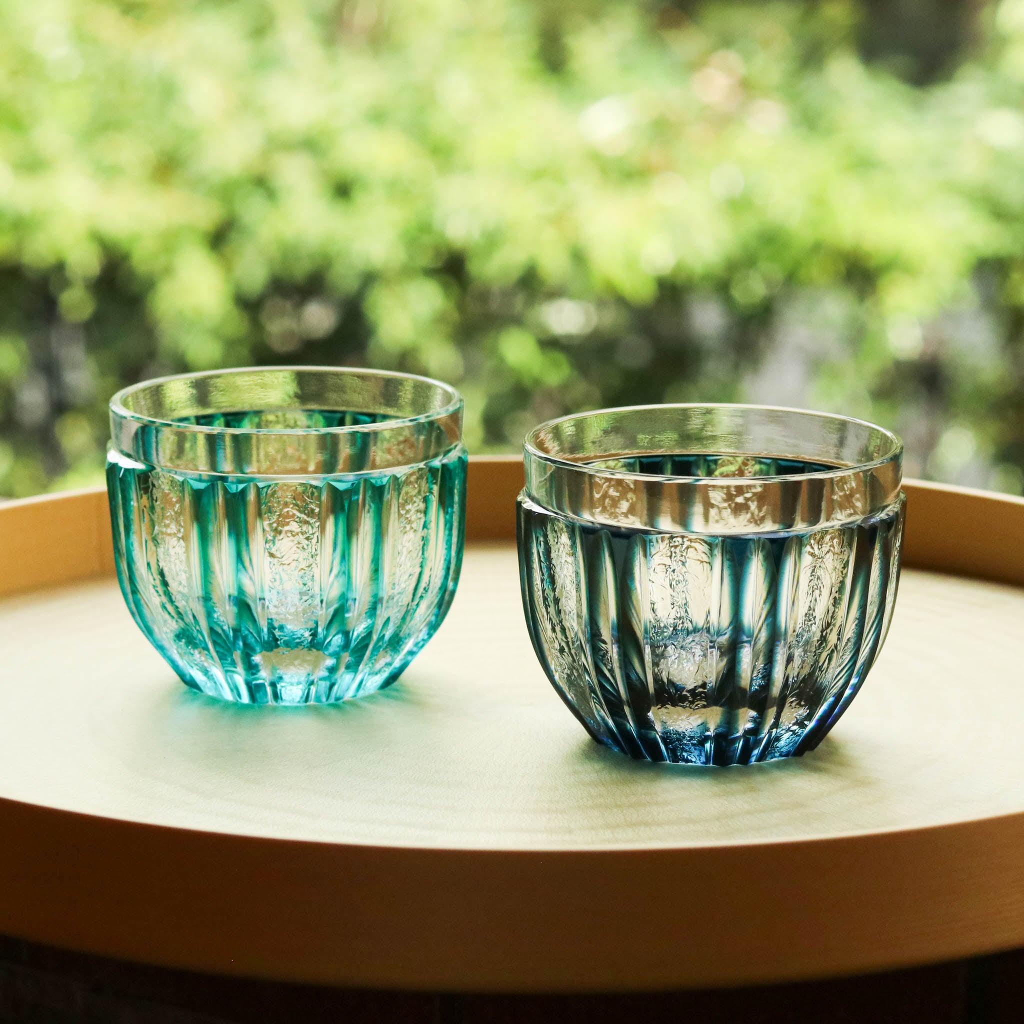 薩摩切子 にかわ猪口 | 藍 | 薩摩びーどろ工芸