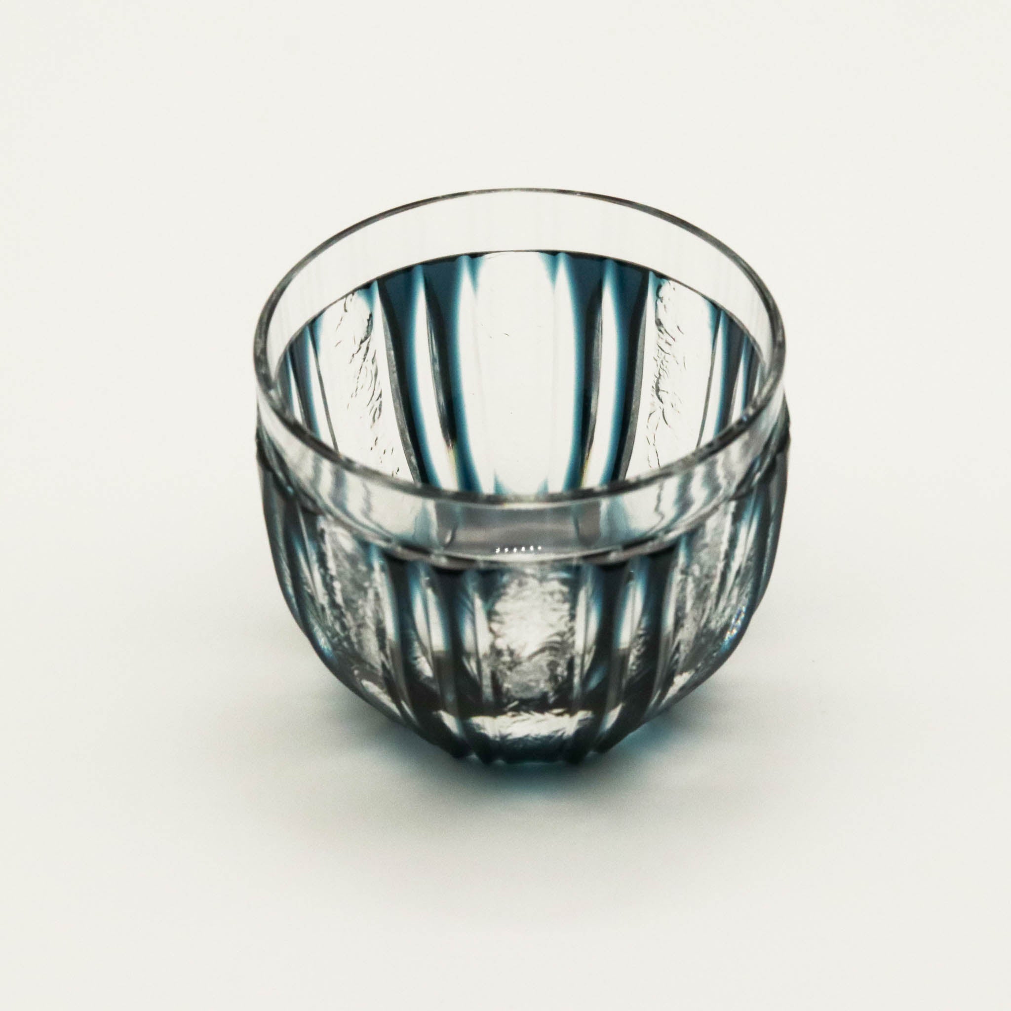 薩摩切子 にかわ猪口 | 藍 | 薩摩びーどろ工芸