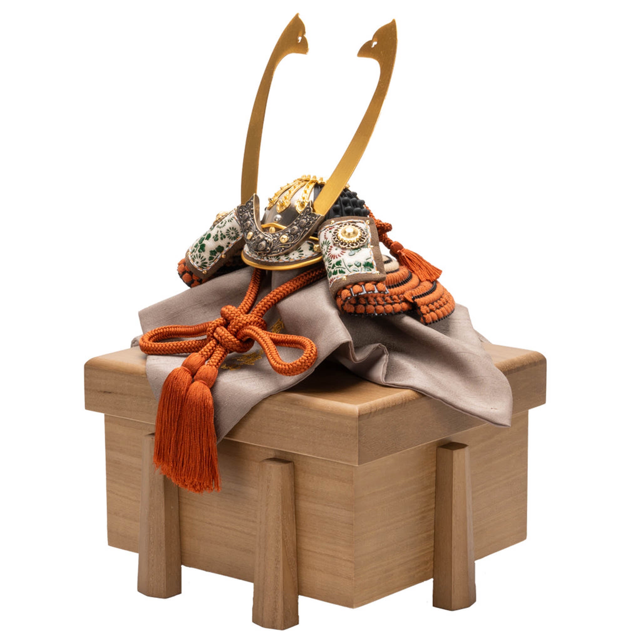 兜飾りセット | 奉納 暁 | 真朱威 1/5スケール 砂紋の飾り | 鈴甲子 雄山【26/1/6以降順次配送】