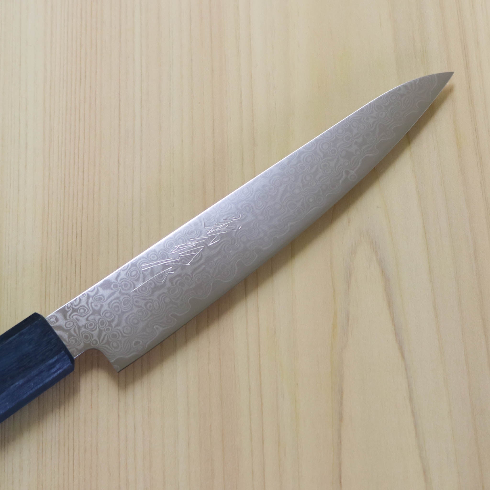 堺打刃物 包丁 | ダマスカス67層 ペティ 15cm 両刃 | 暁ハンドル 桐箱入り | 山脇刃物製作所