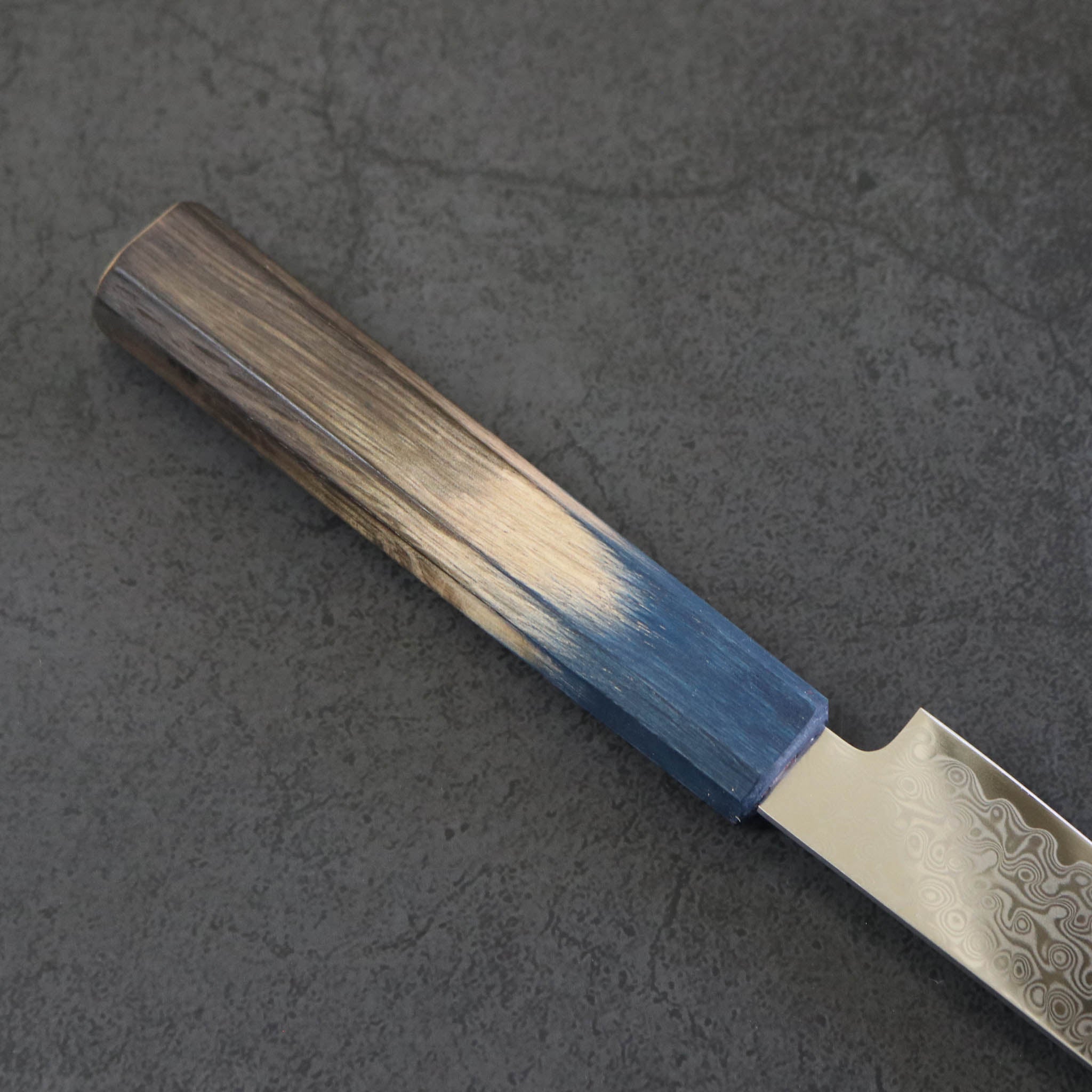 堺打刃物 包丁 | ダマスカス67層 ペティ 15cm 両刃 | 暁ハンドル 桐箱入り | 山脇刃物製作所