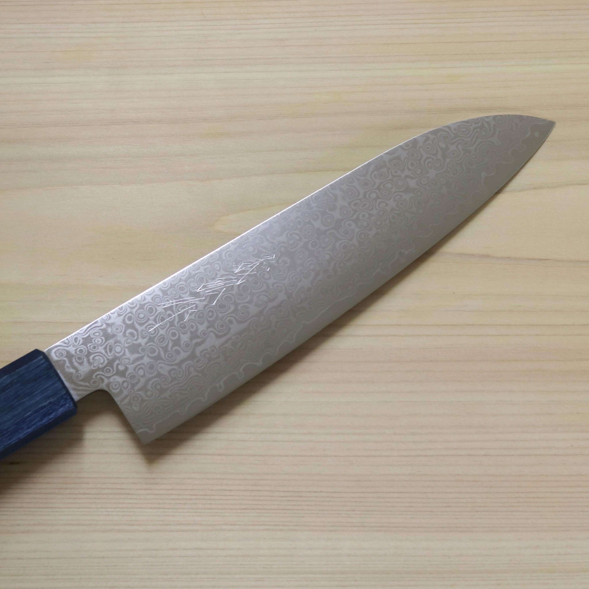 堺打刃物 包丁 | ダマスカス67層 三徳 18cm 両刃 | 暁ハンドル 桐箱入り | 山脇刃物製作所
