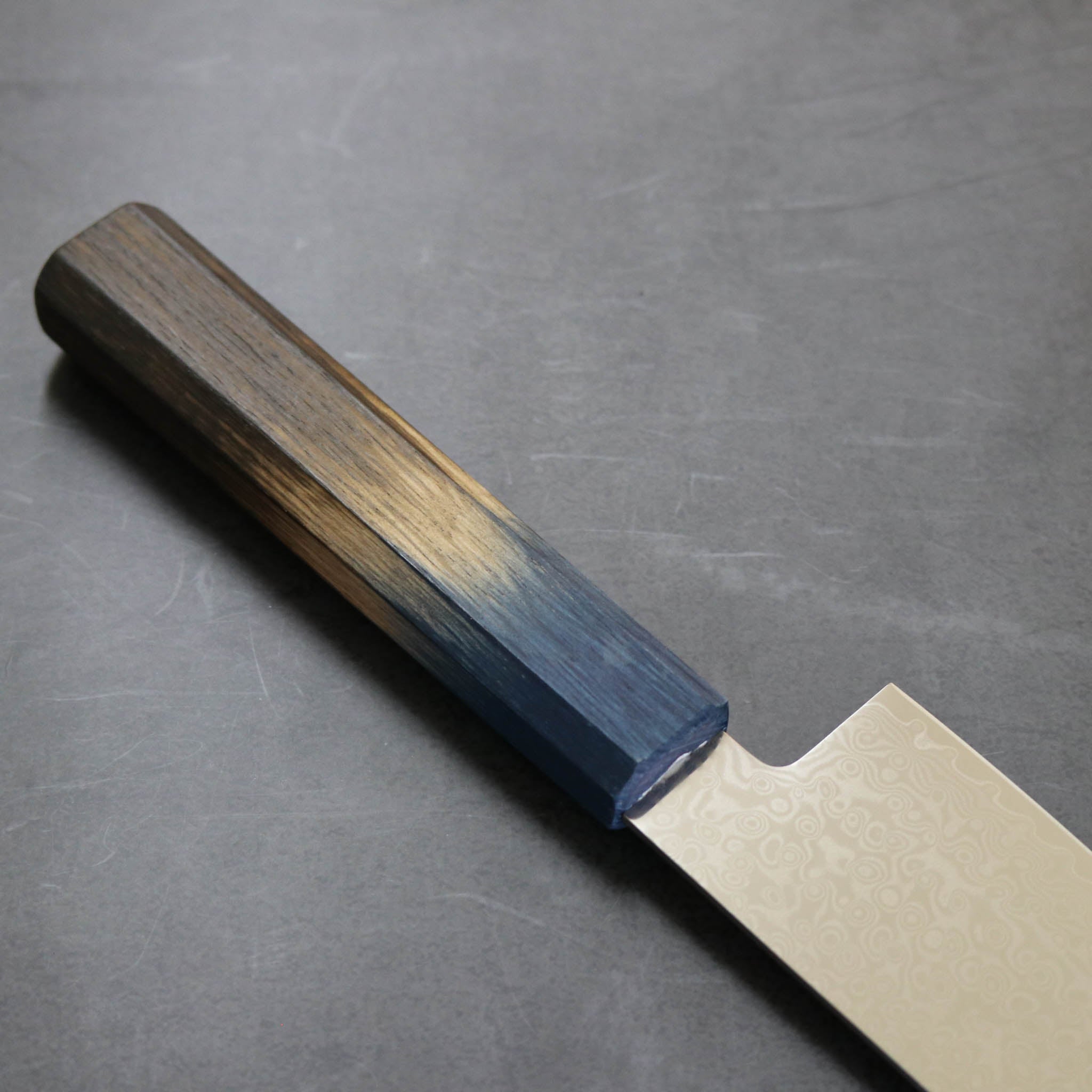 堺打刃物 包丁 | ダマスカス67層 三徳 18cm 両刃 | 暁ハンドル 桐箱入り | 山脇刃物製作所