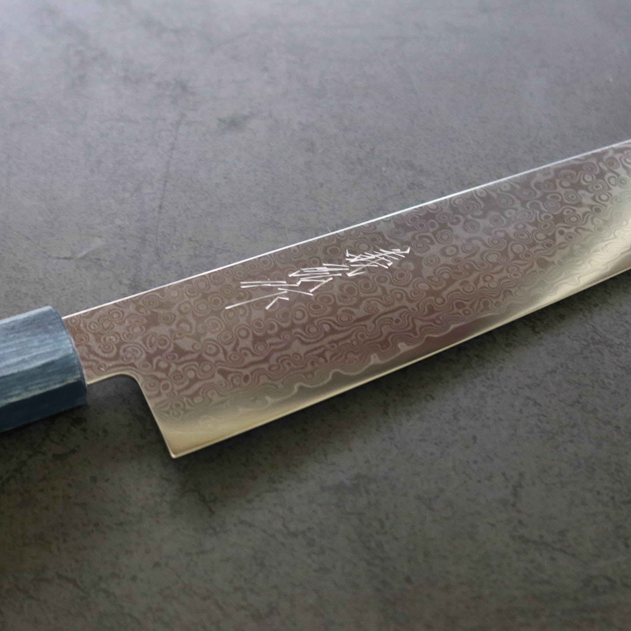 堺打刃物 包丁 | ダマスカス67層 牛刀 21cm 両刃 | 暁ハンドル 桐箱入り | 山脇刃物製作所