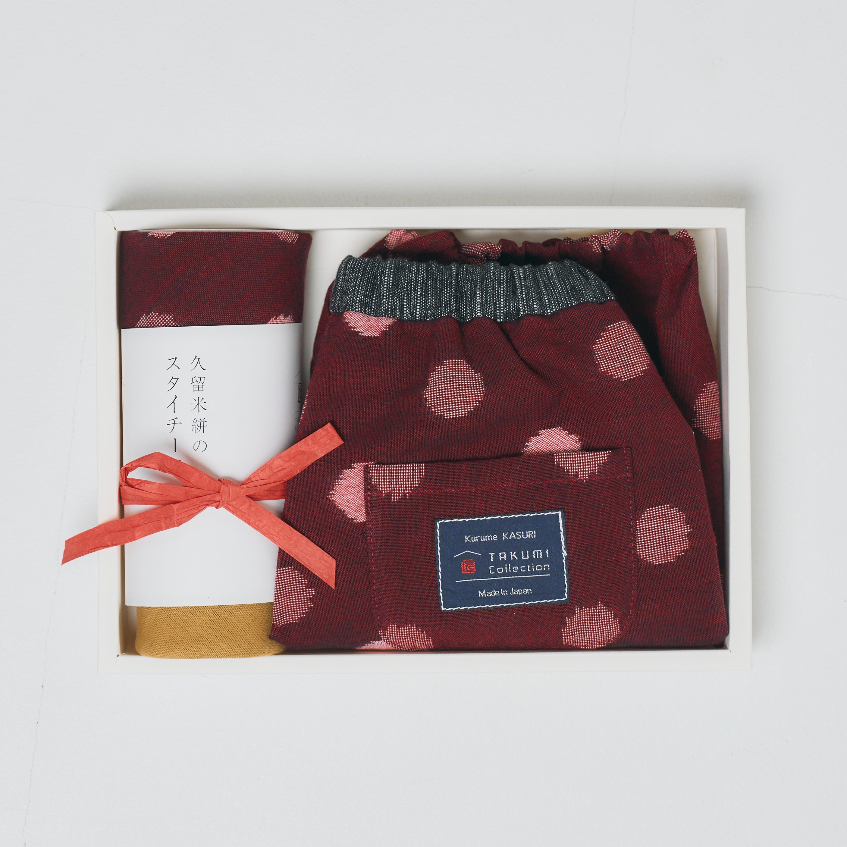 久留米絣 子供用 | もんぺっぺ スタイチーフ | 紅玉 | TAKUMI Collection