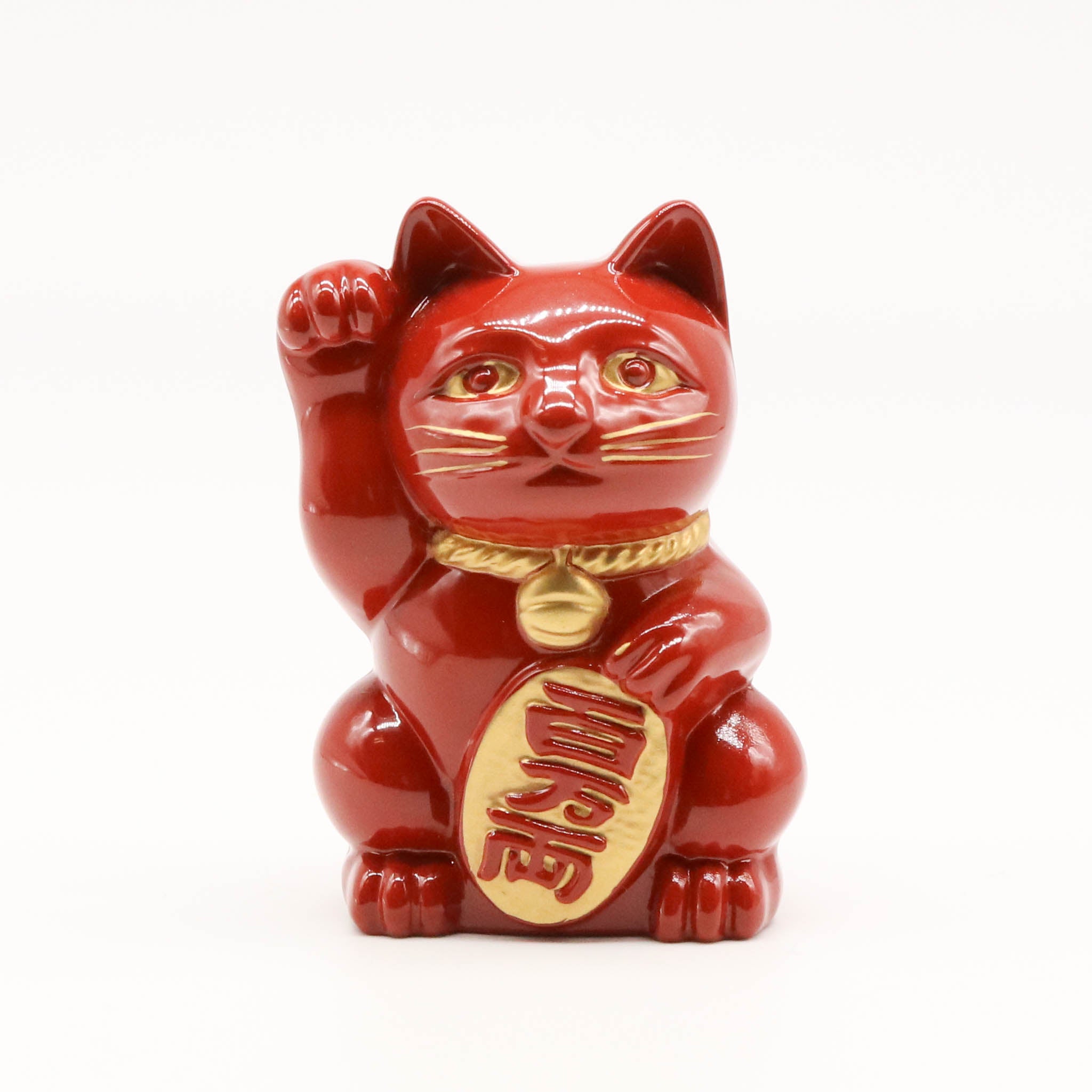 高岡銅器 | 招き猫 | 赤漆・金蒔絵仕上げ | 銀雅堂