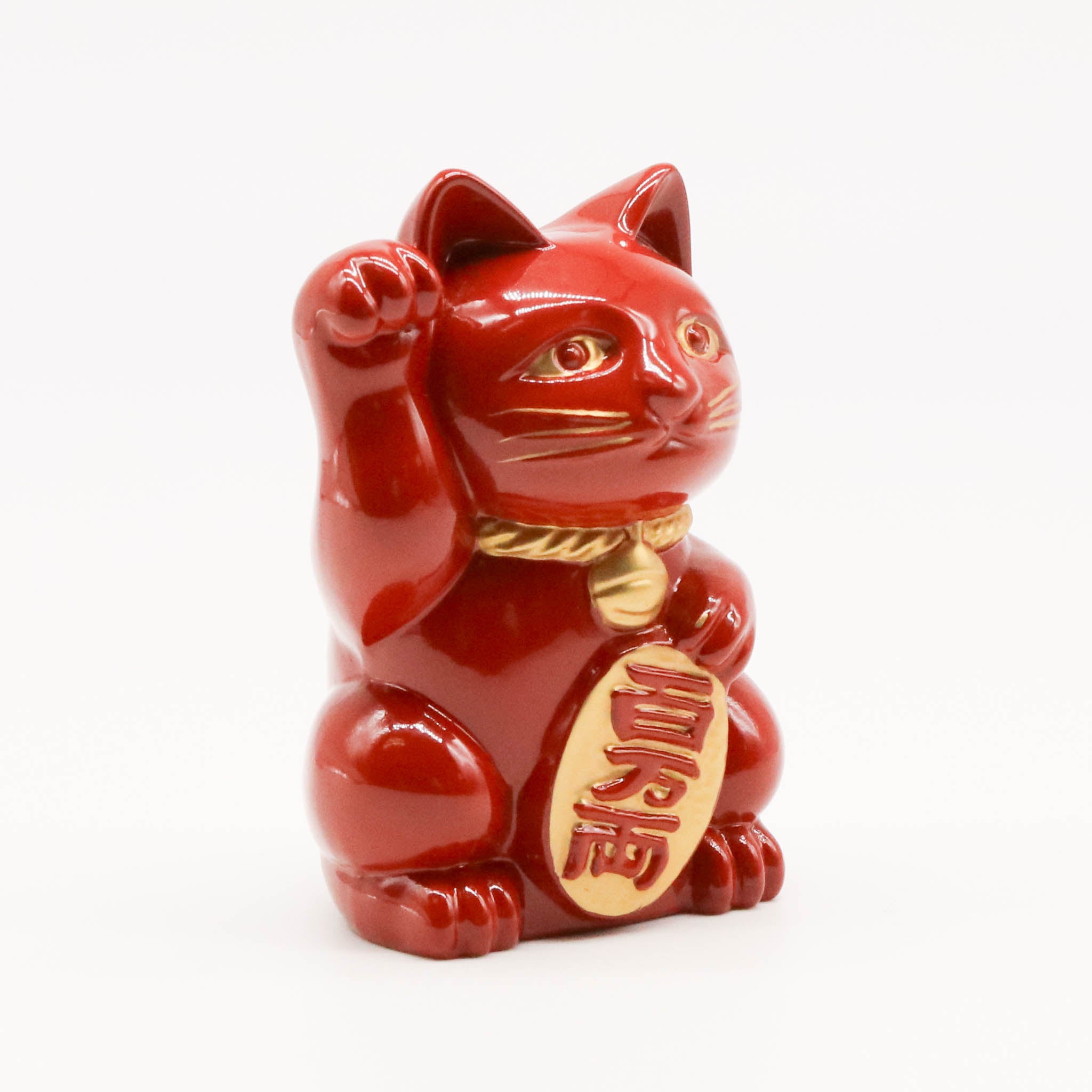 高岡銅器 | 招き猫 | 赤漆・金蒔絵仕上げ | 銀雅堂