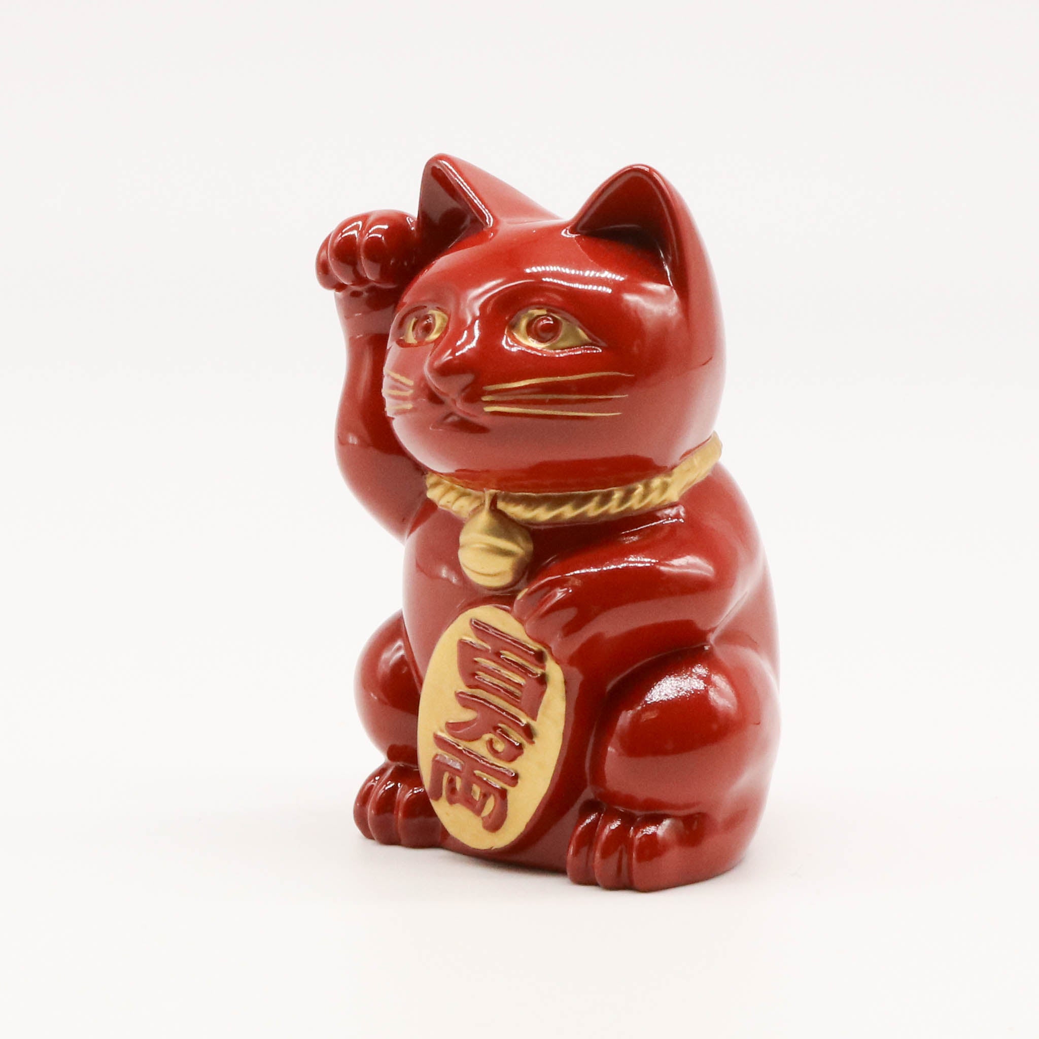 高岡銅器 | 招き猫 | 赤漆・金蒔絵仕上げ | 銀雅堂