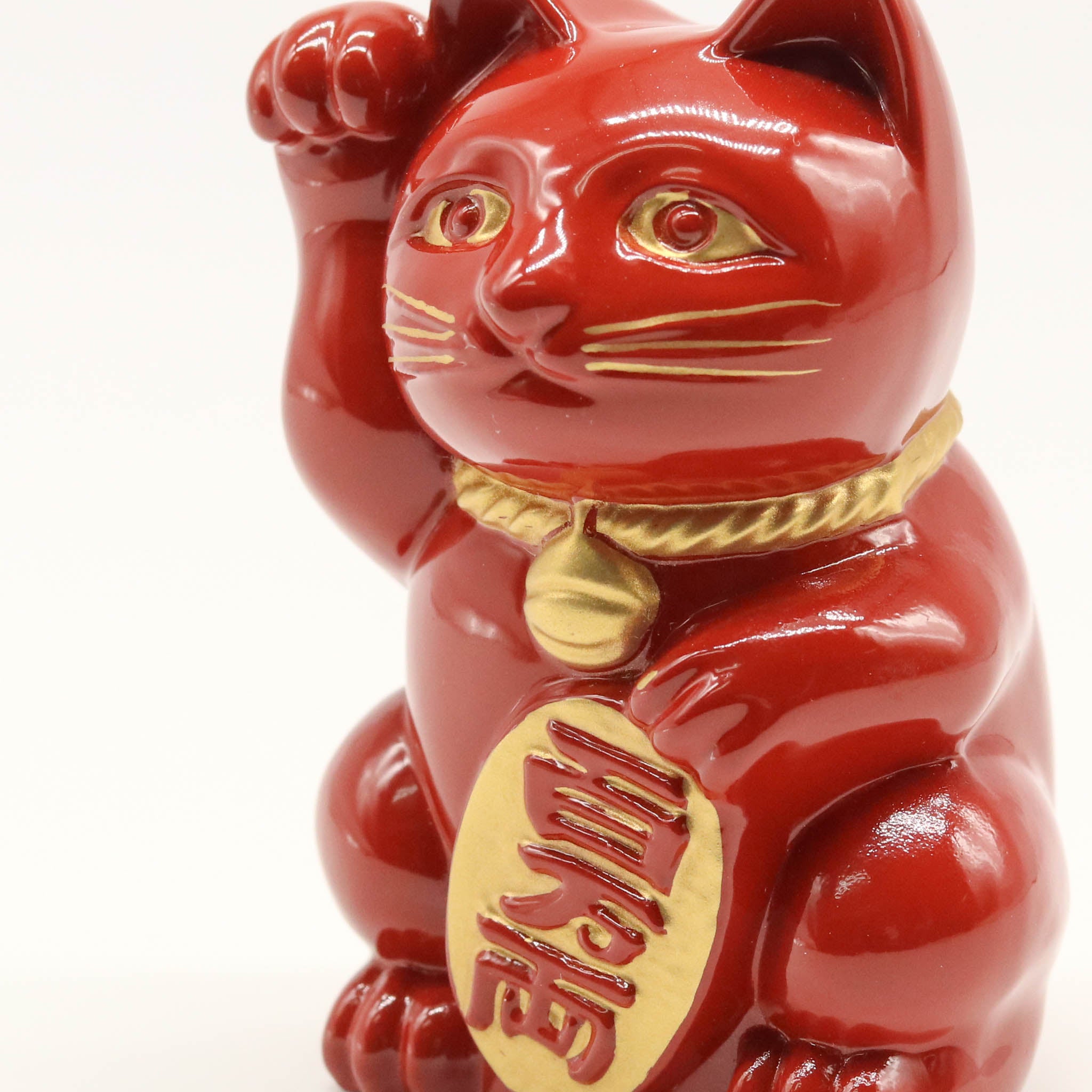 高岡銅器 | 招き猫 | 赤漆・金蒔絵仕上げ | 銀雅堂