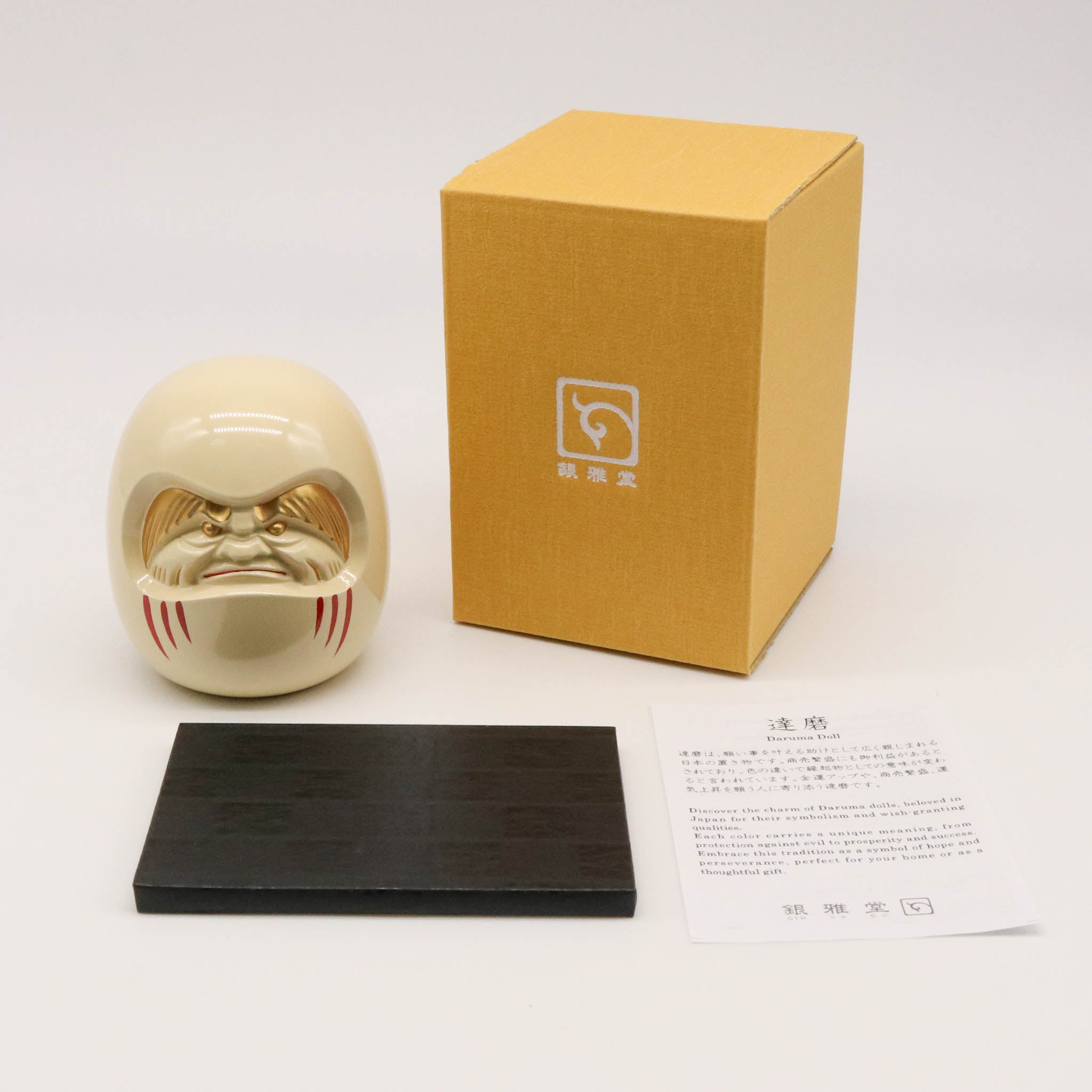 高岡銅器 | 達磨 | 白漆・金蒔絵仕上げ | 銀雅堂