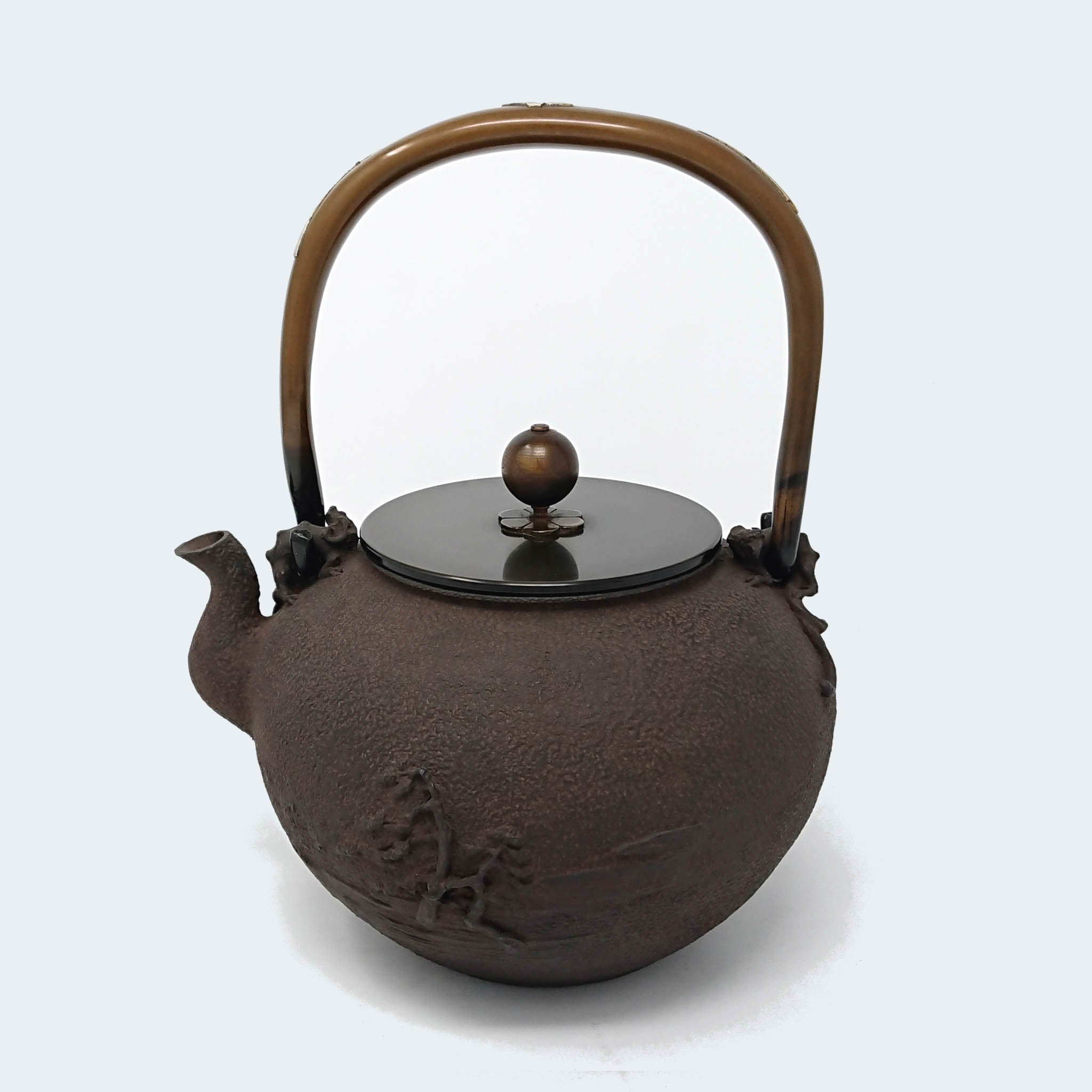 高岡銅器 鉄瓶 | 富士浜松図 | 般若鋳造所