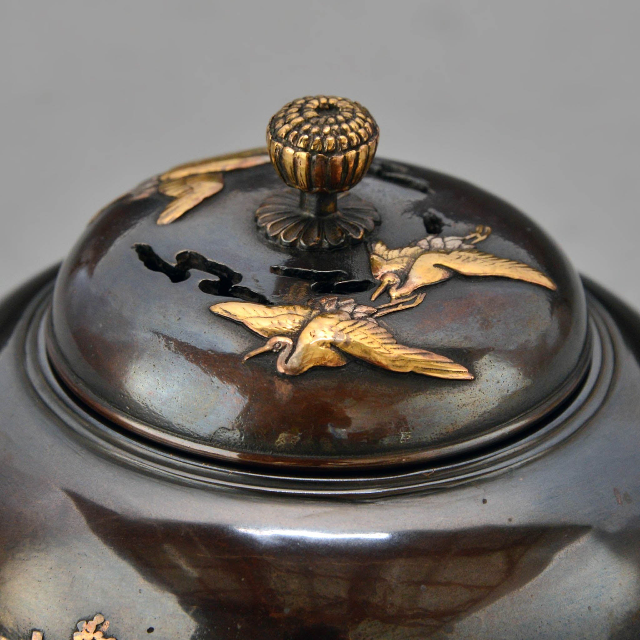 高岡銅器 香炉 | 富士鶴 黒色 | 銅 | 喜泉堂