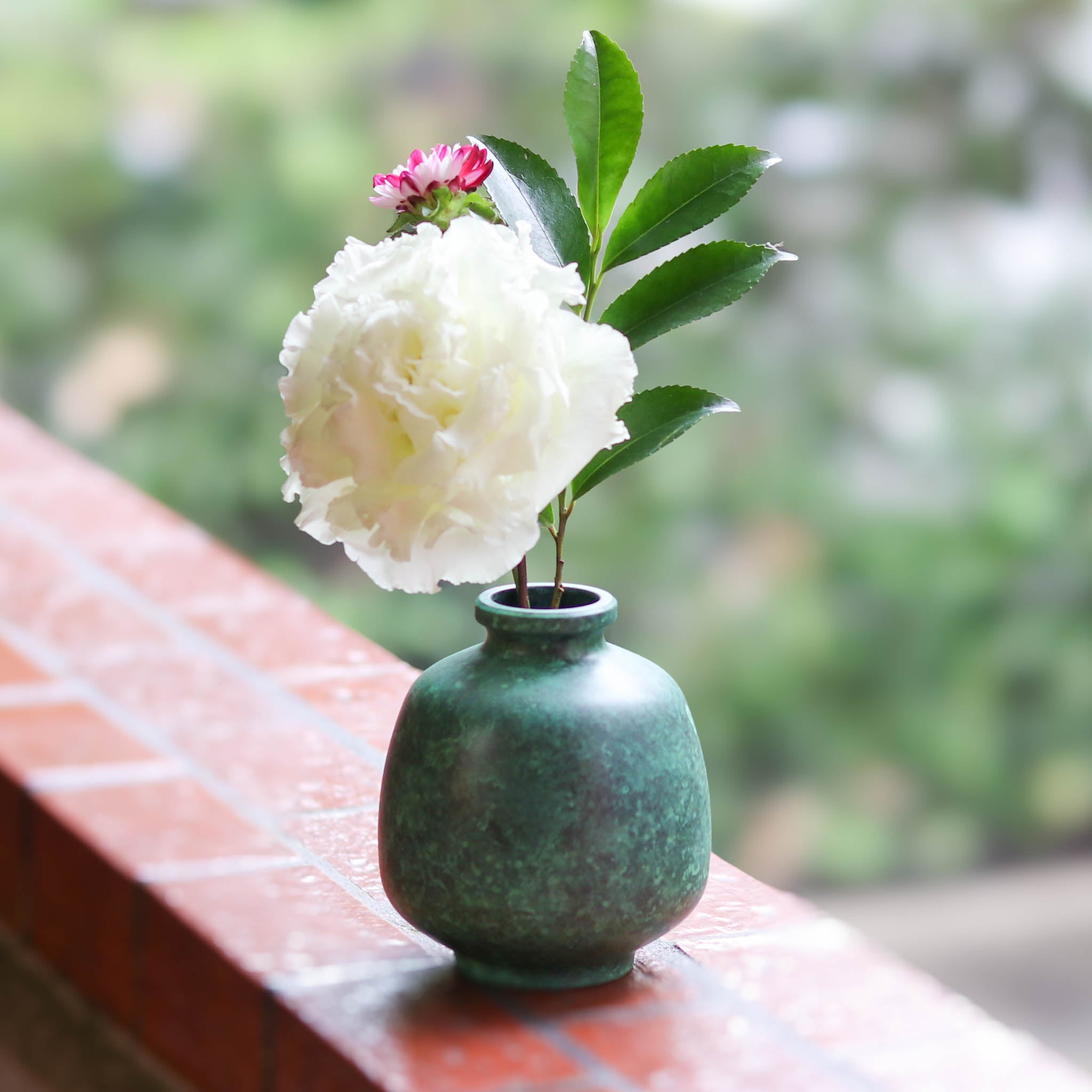 高岡銅器 花器 | 花みつぼ | 緑銅色 | 松美堂