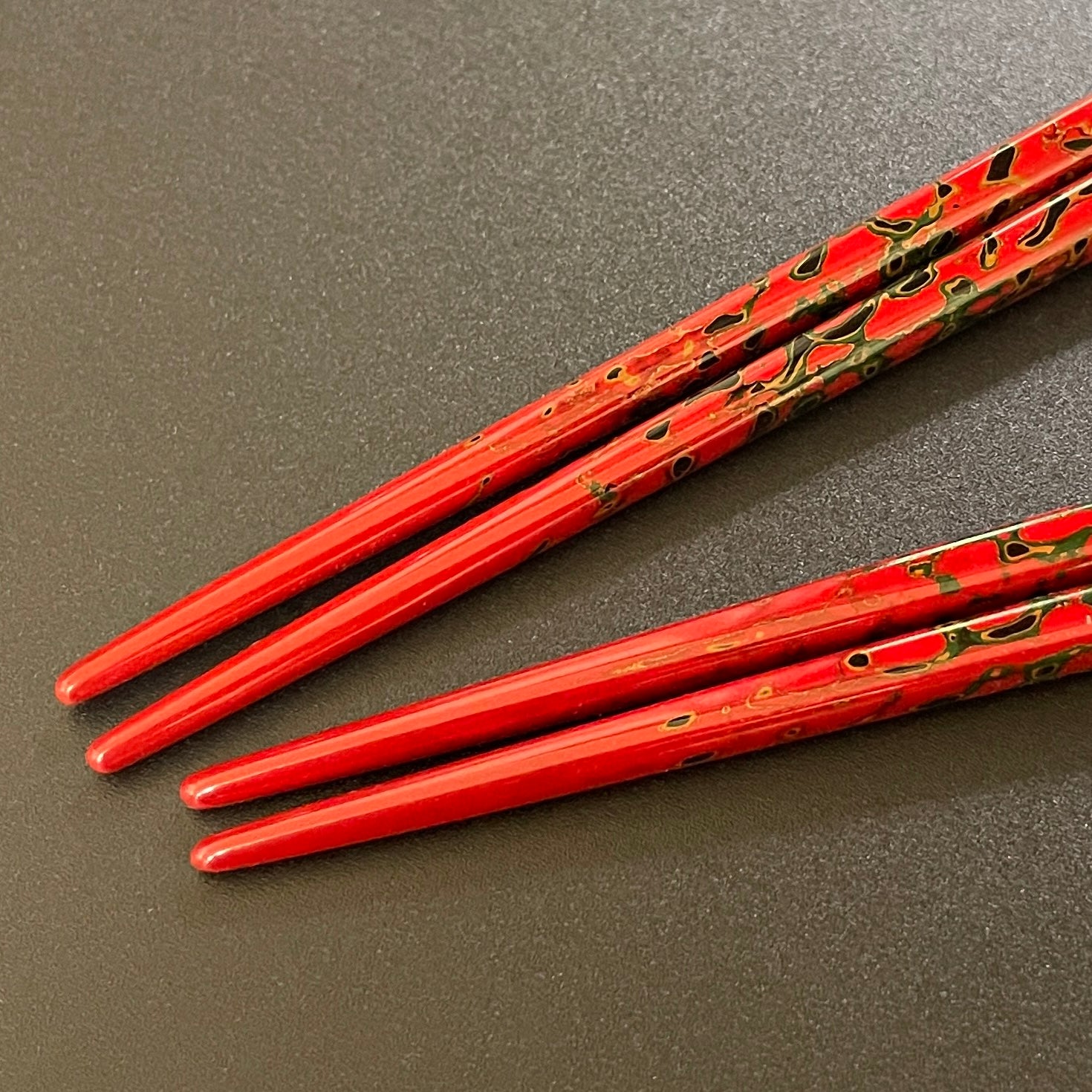 津軽塗 夫婦箸 | 唐塗 | 赤上 | イシオカ工芸