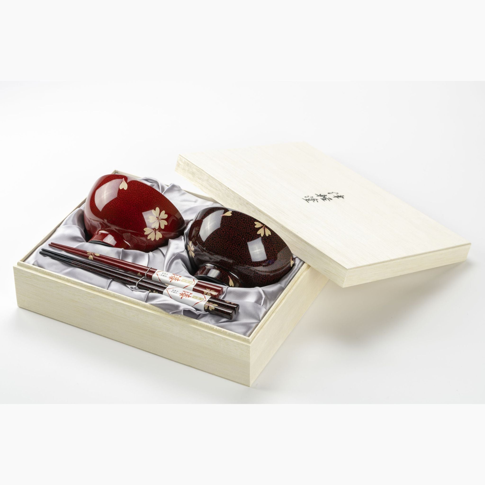 津軽塗 | 夫婦汁椀・箸セット 七々子塗 | 桜 | 小林漆器