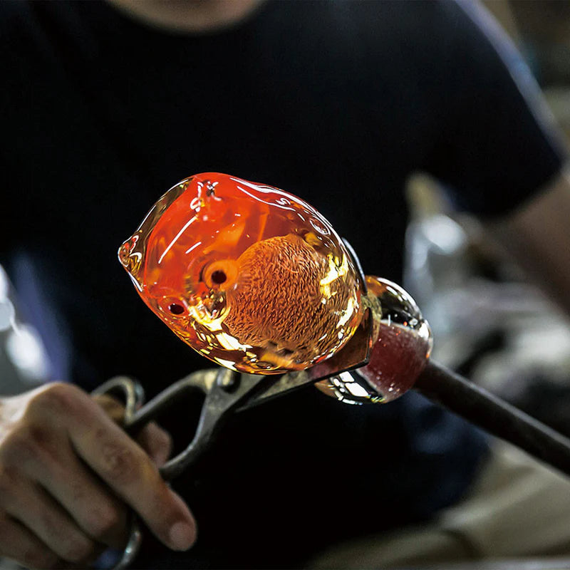 津軽びいどろ 置物 | ふくろう | 子ふくろう クリア | 北洋硝子