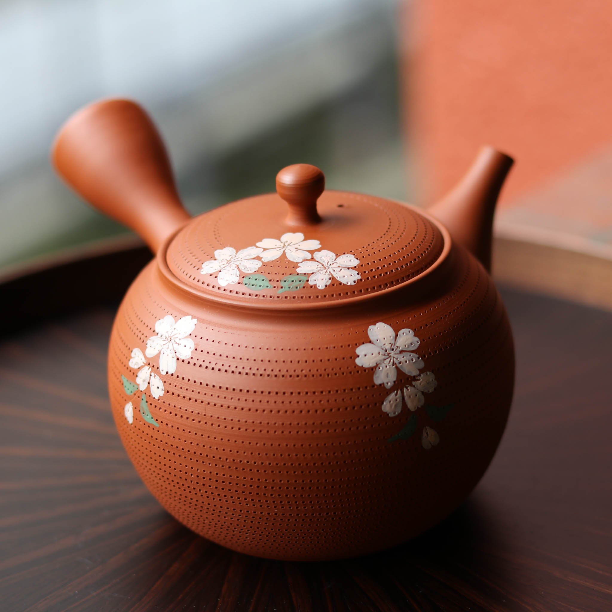 常滑焼 急須 | 丸しだれ桜 | 朱泥 | 玉光陶園