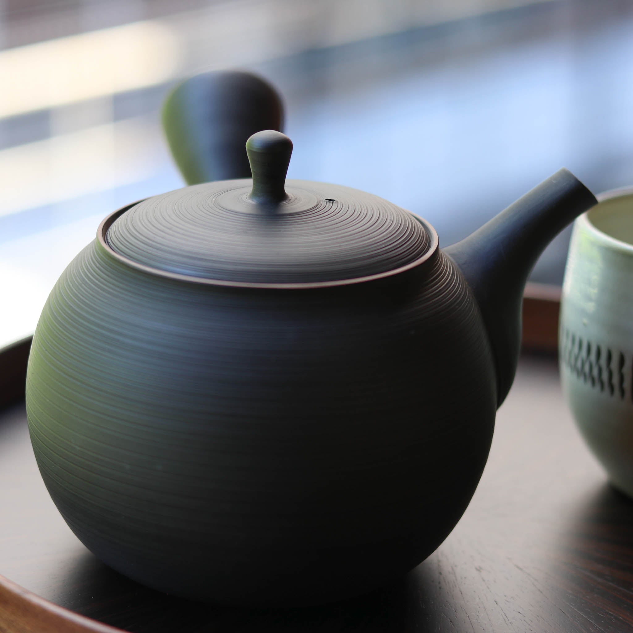 常滑焼 急須 | 千段茶っ切り | 黒 | 玉光陶園