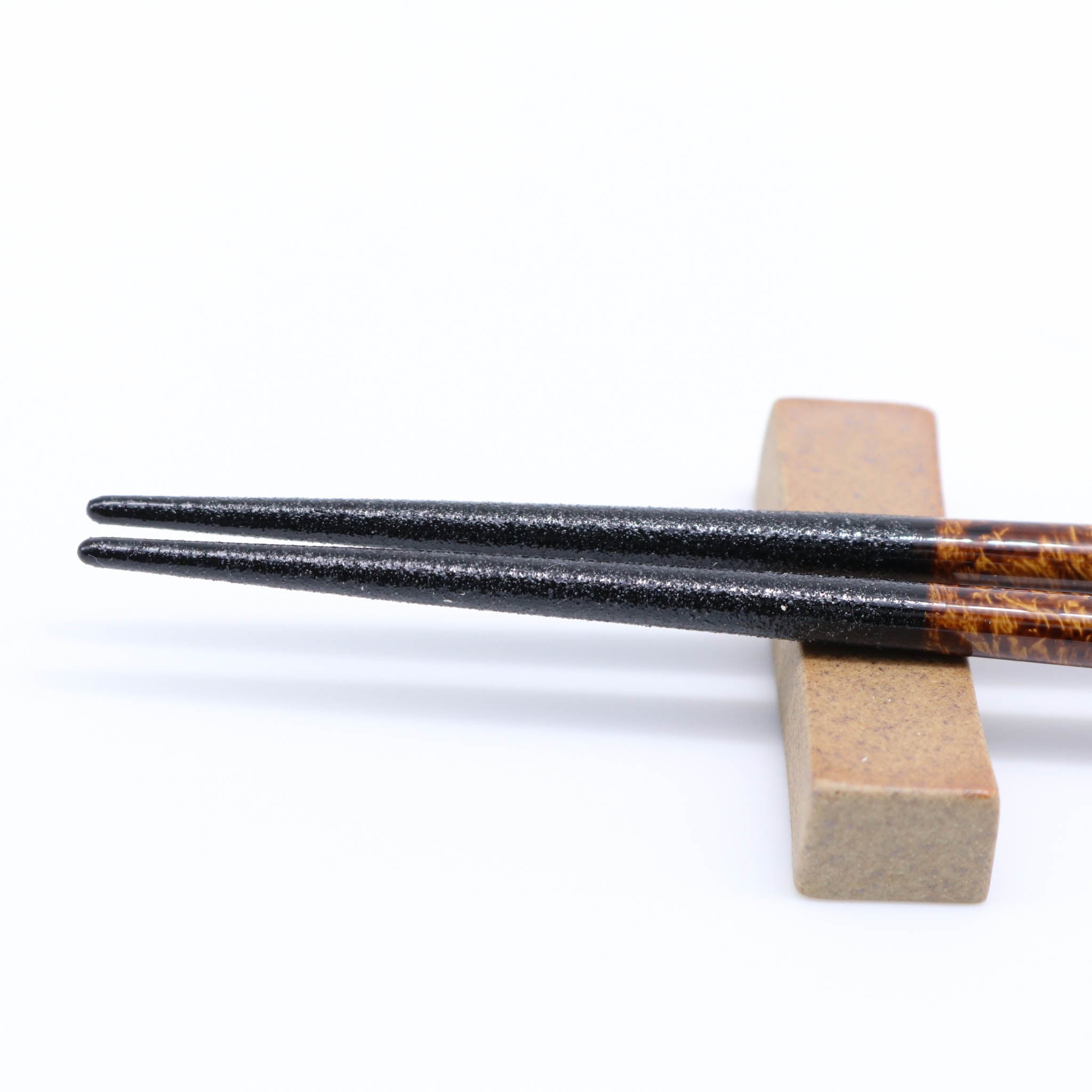 若狭塗 ペア箸 | 夜空 宵・暁 桐箱入り 箸置き付 | 砂岩 | マツ勘