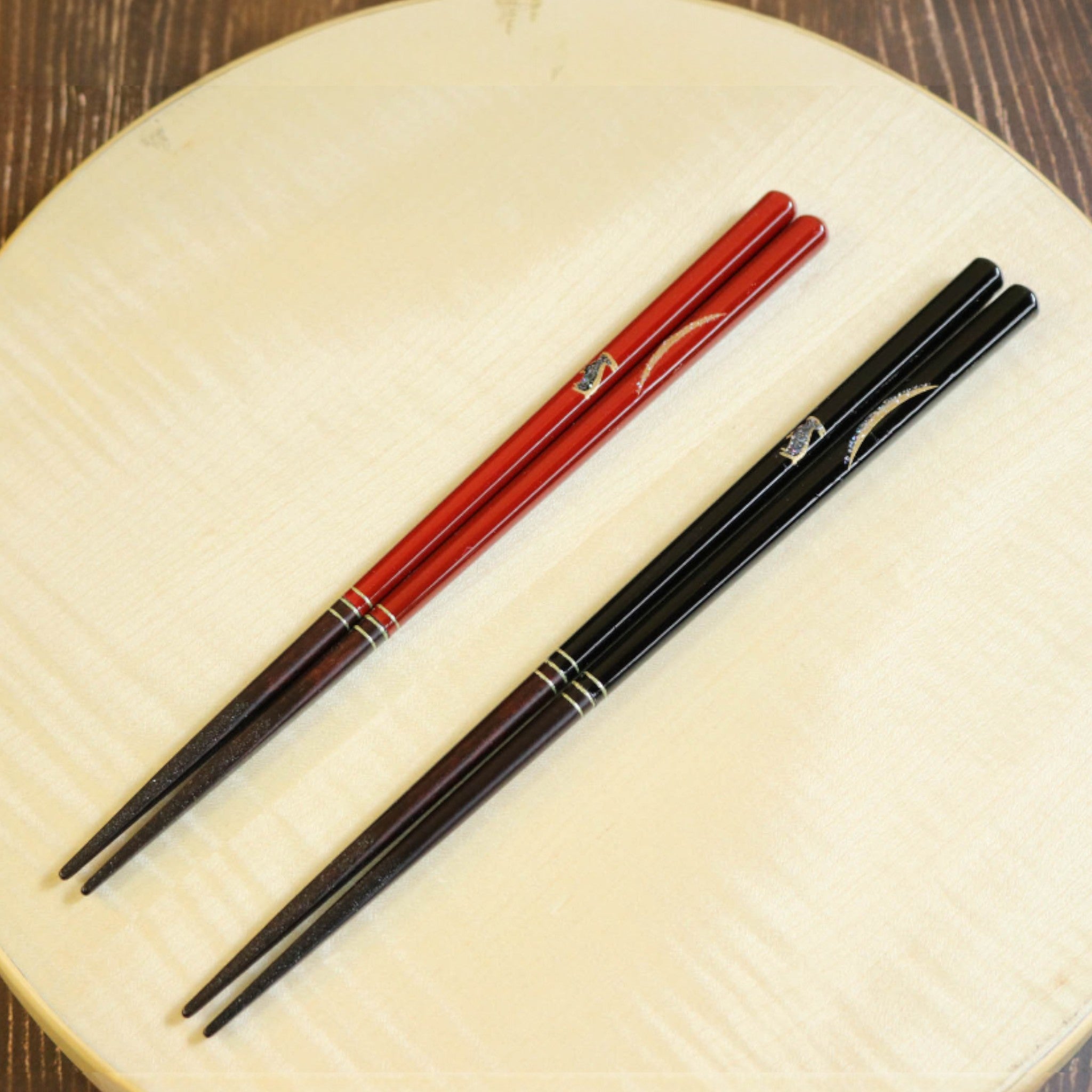 若狭塗 ペア箸 | 月うさぎ 桐箱入り 箸置き付 | 螺鈿 砂岩 | マツ勘