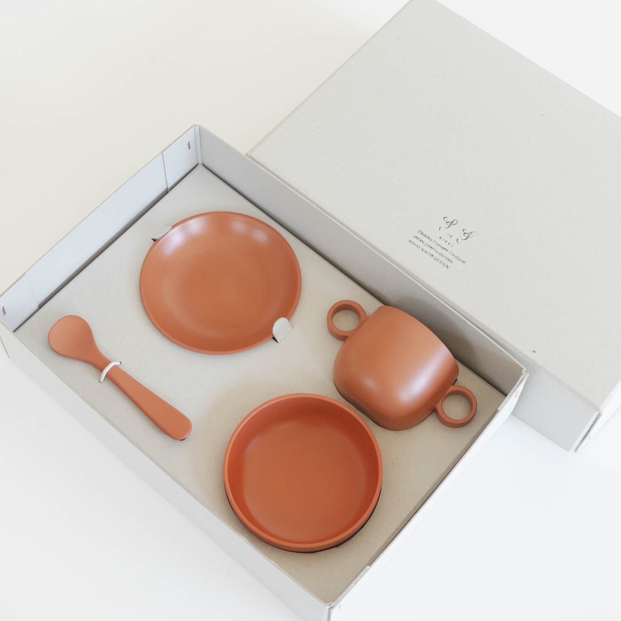 山中漆器 離乳食食器 | ギフト4点セット | ときはピンク | KIKKI