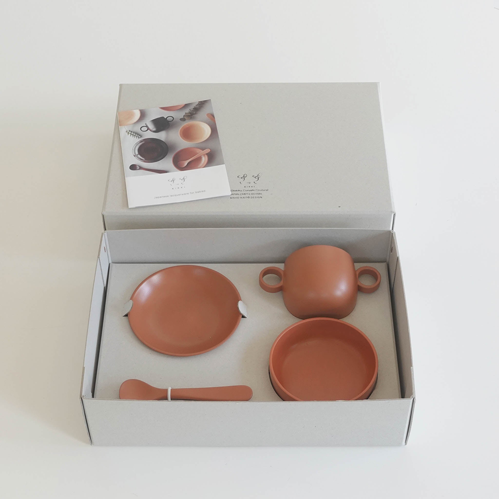 山中漆器 離乳食食器 | ギフト4点セット | ときはピンク | KIKKI