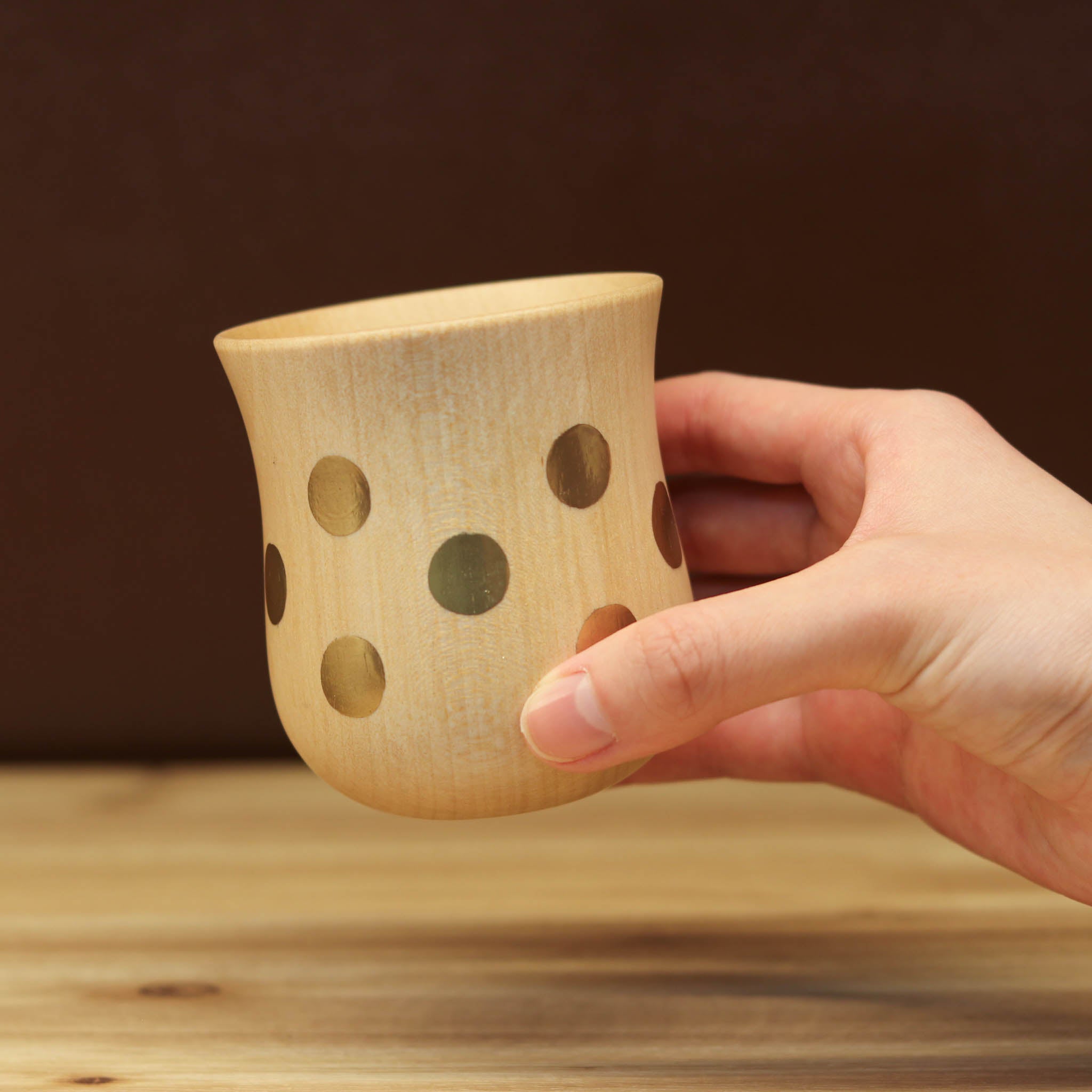 山中漆器 コップ | ⽔⽟カップ ミズメ桜 ナチュラル | ⾦/銀セット | 白鷺木工