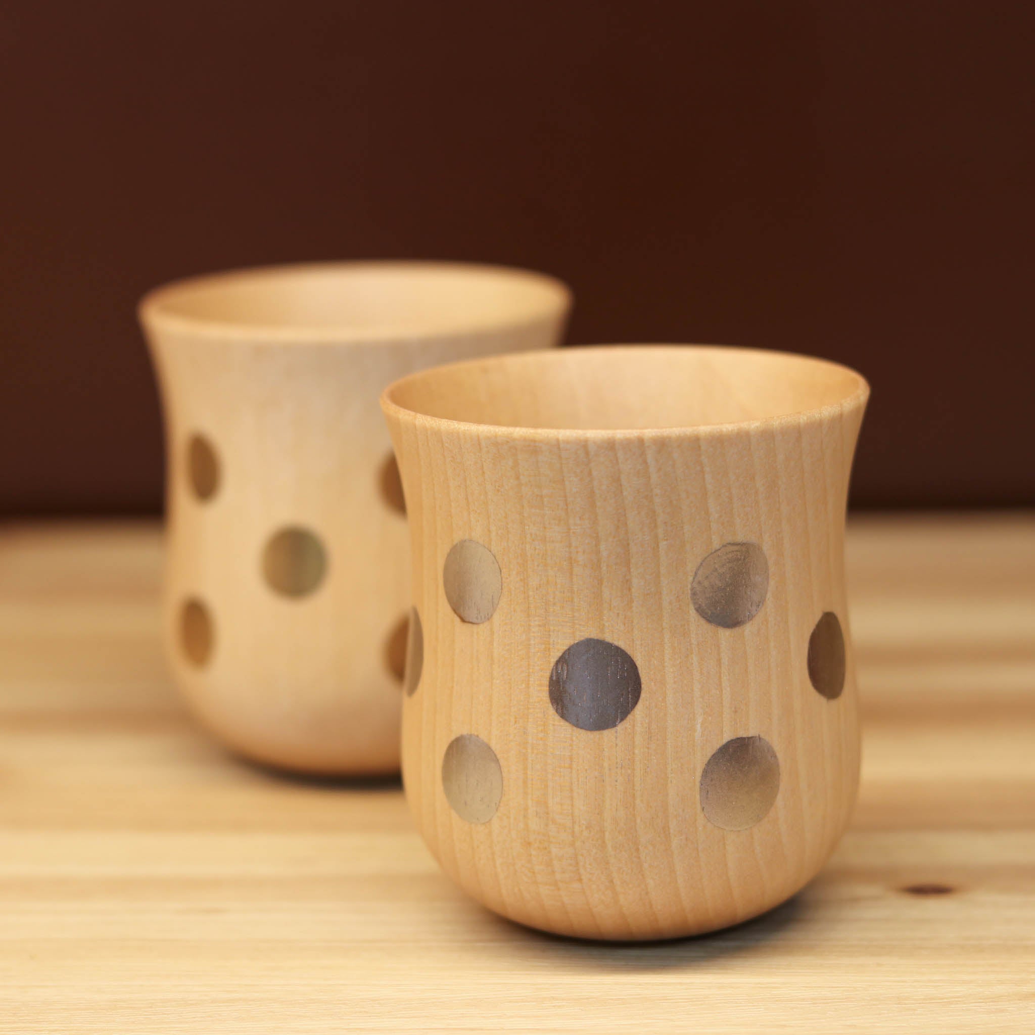 山中漆器 コップ | ⽔⽟カップ ミズメ桜 ナチュラル | ⾦/銀セット | 白鷺木工