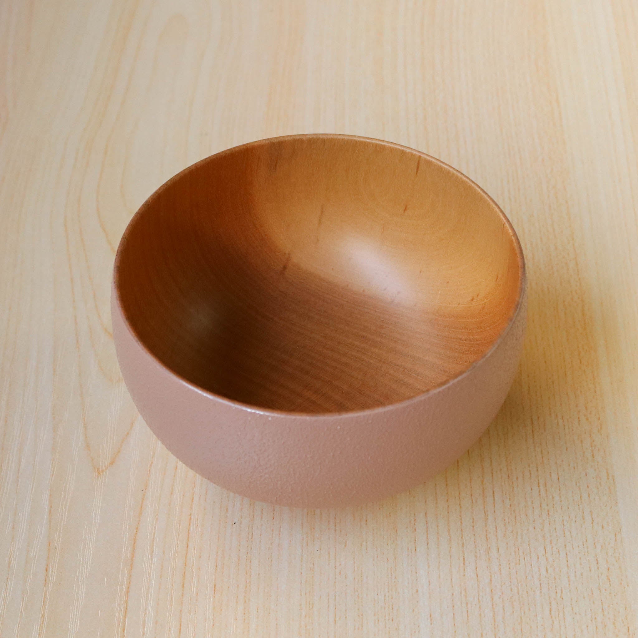 山中漆器 子供用食器 | しらさぎ椀S sibo | 桜 ナチュラル×ピンク | 白鷺木工