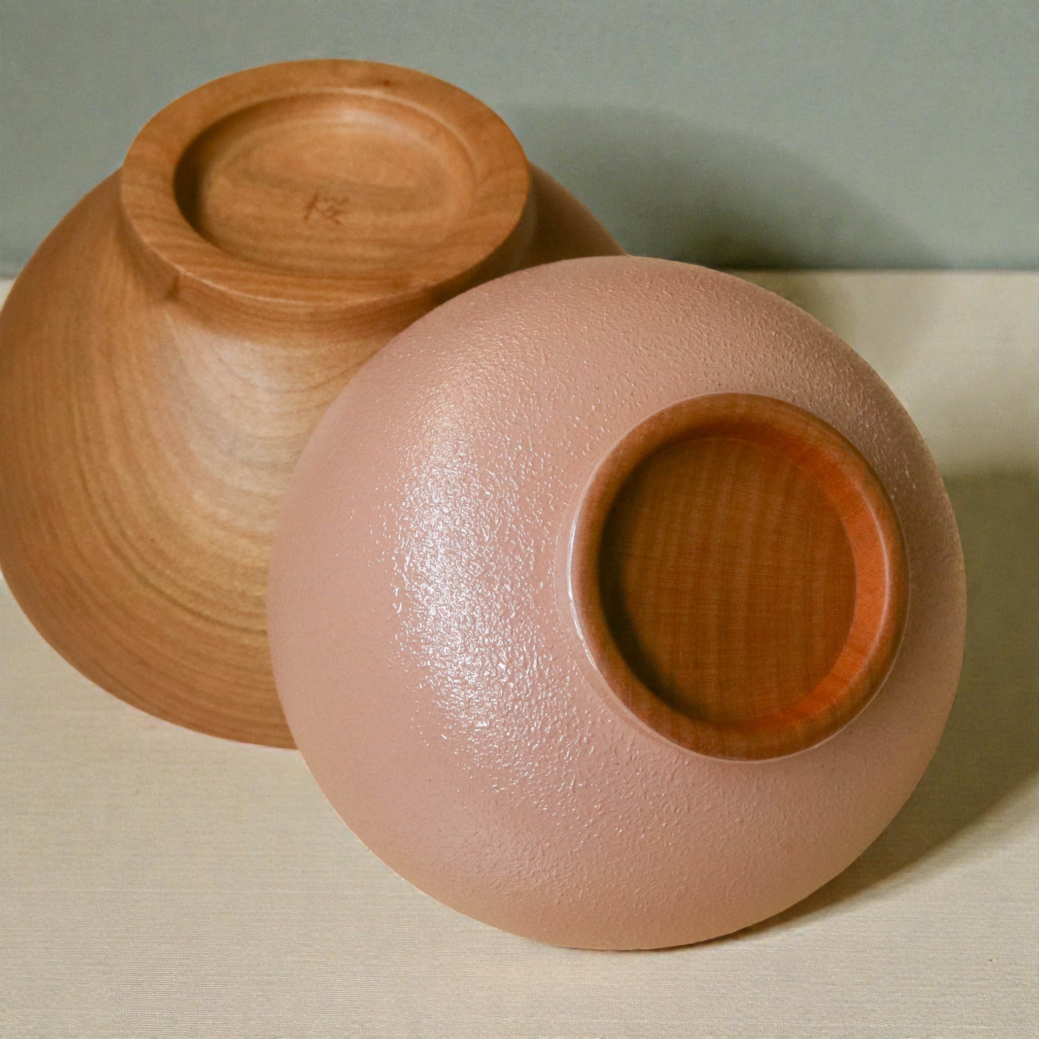 山中漆器 子供用食器 | しらさぎ椀S sibo | 桜 ナチュラル×ピンク | 白鷺木工